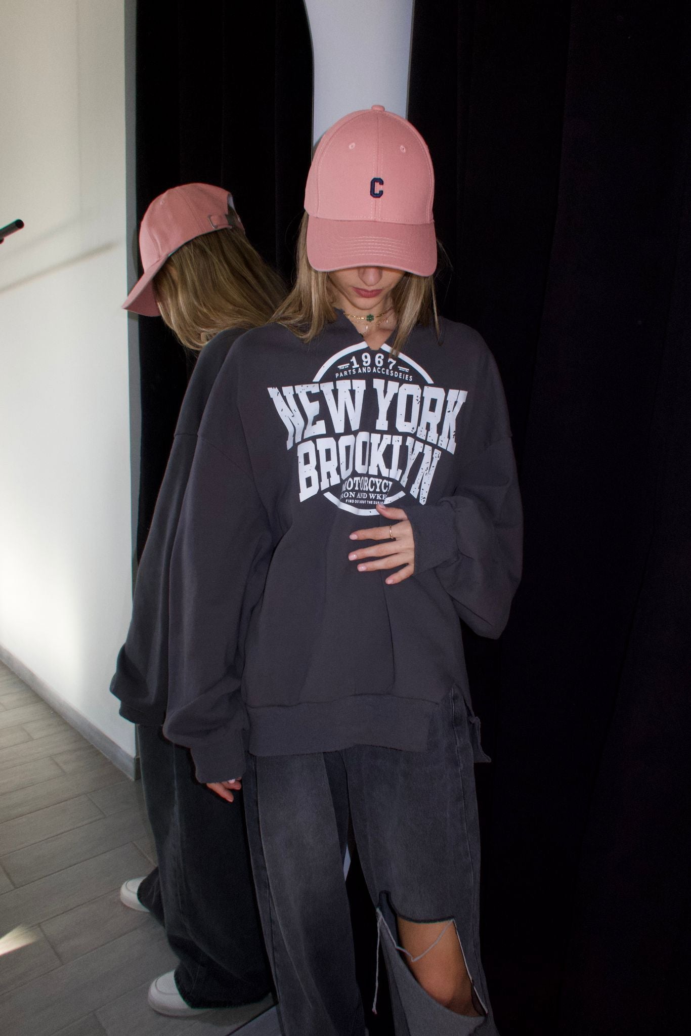 חולצת ניו יורק אפור בטון