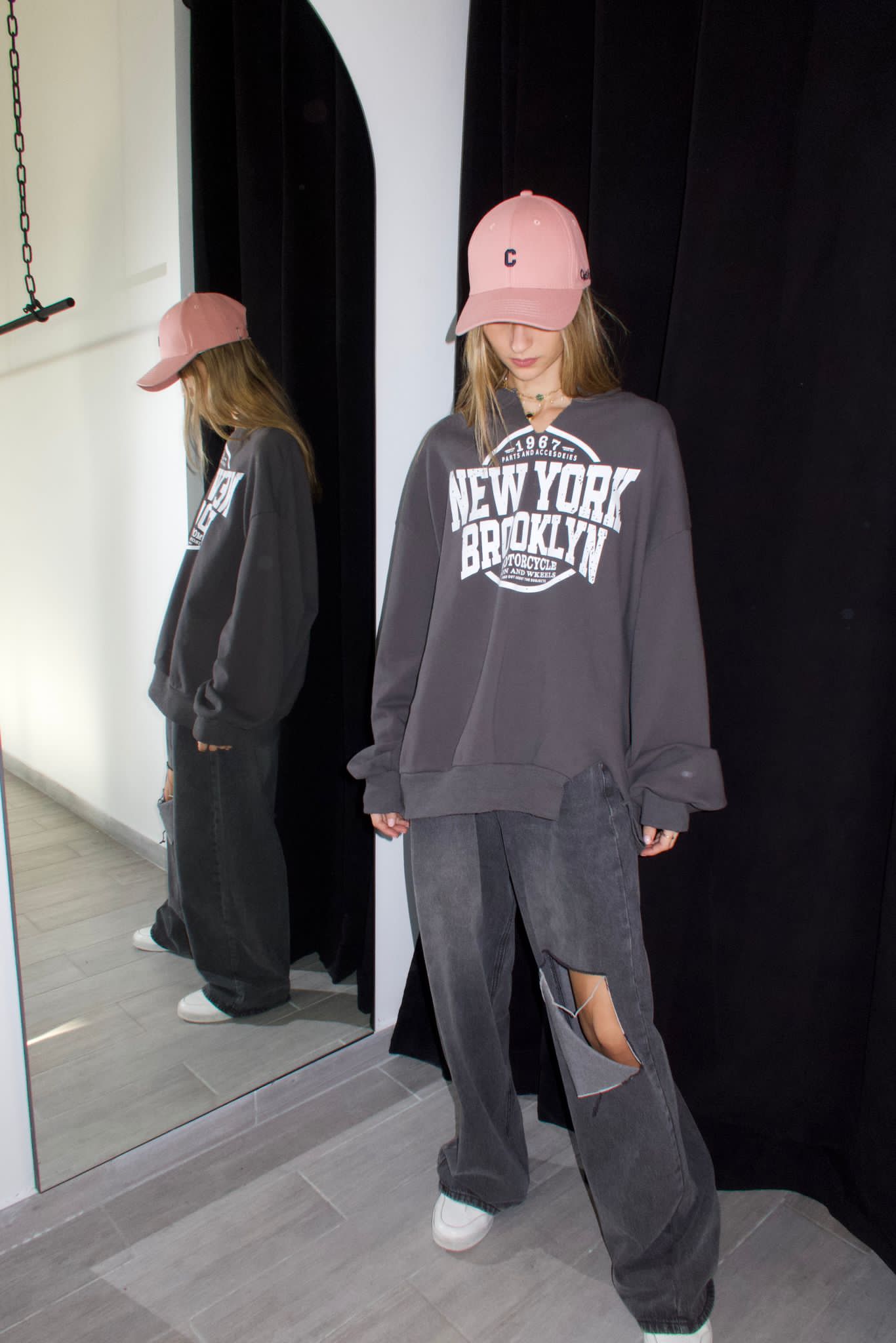 חולצת ניו יורק אפור בטון