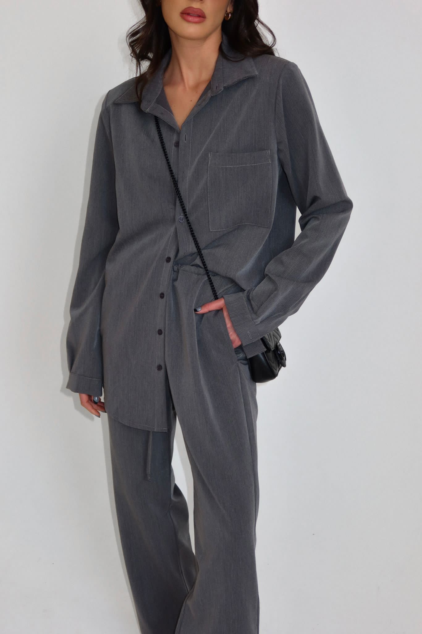 חליפת מייסי אפור פלדה