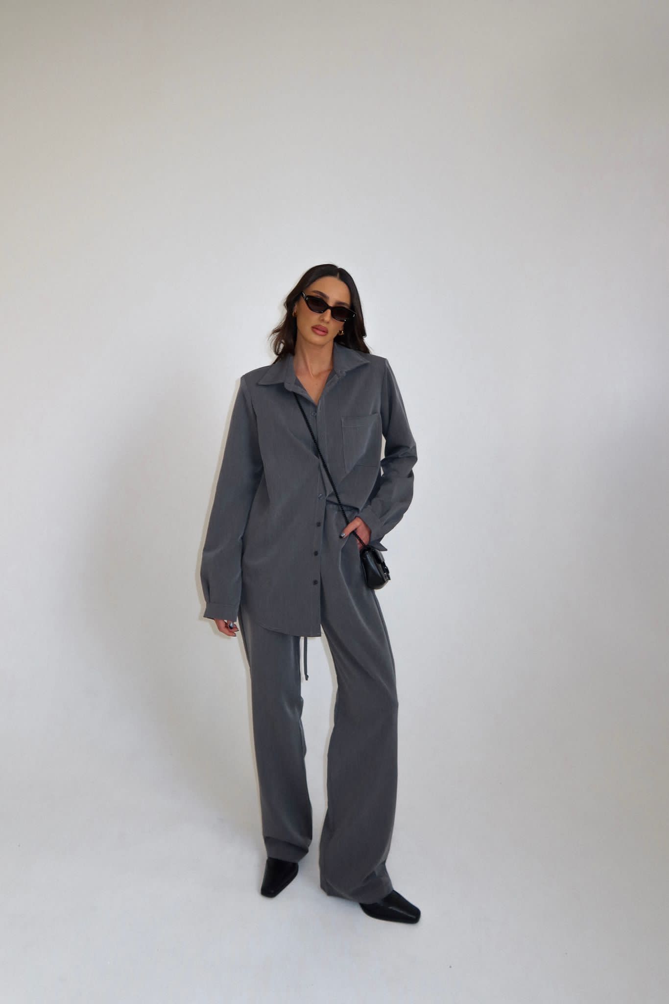 חליפת מייסי אפור פלדה