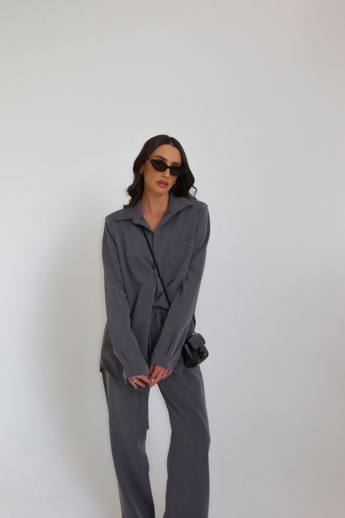 חליפת מייסי אפור פלדה