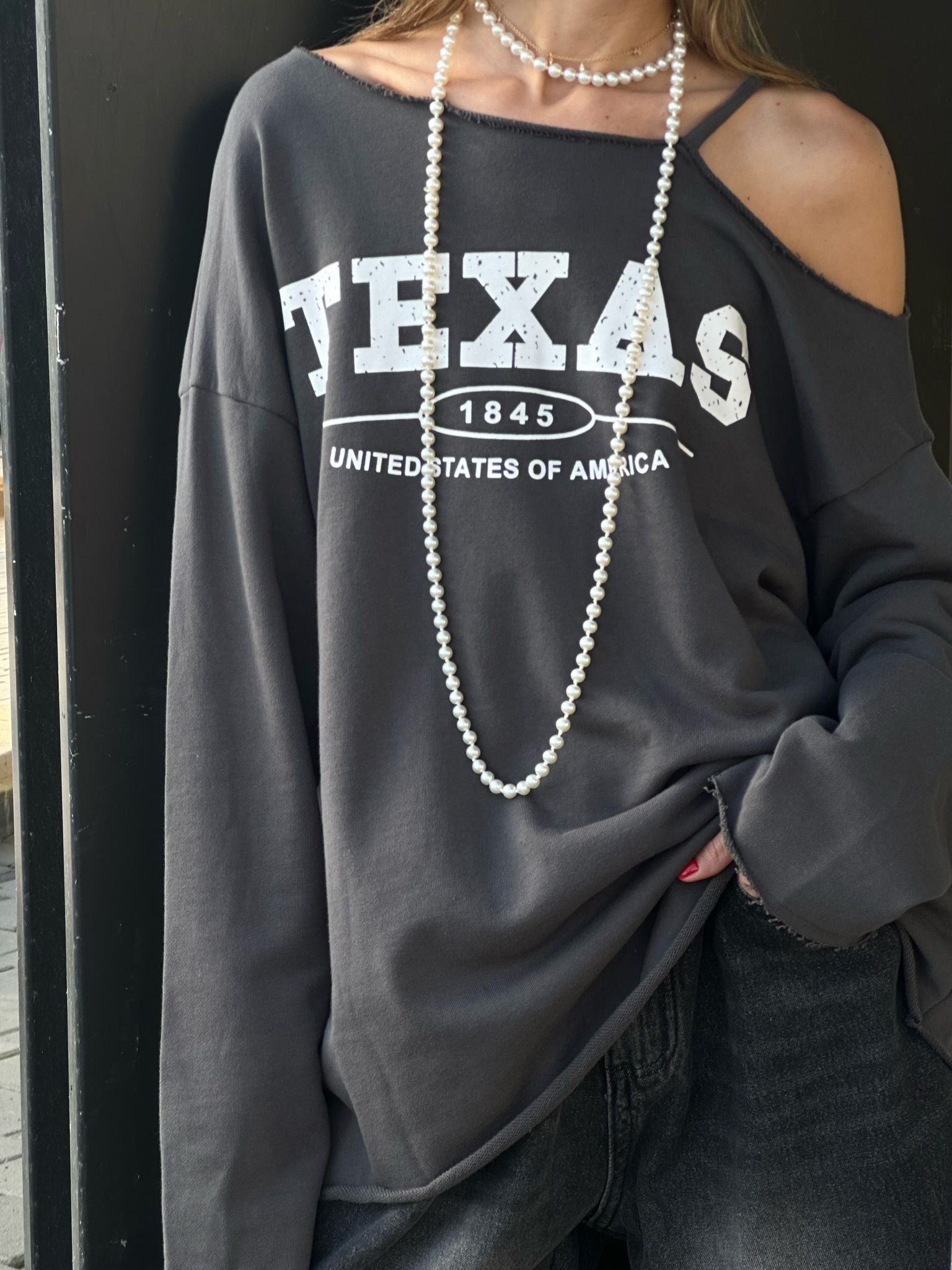 סווצ'ר טקסס אפור פלדה