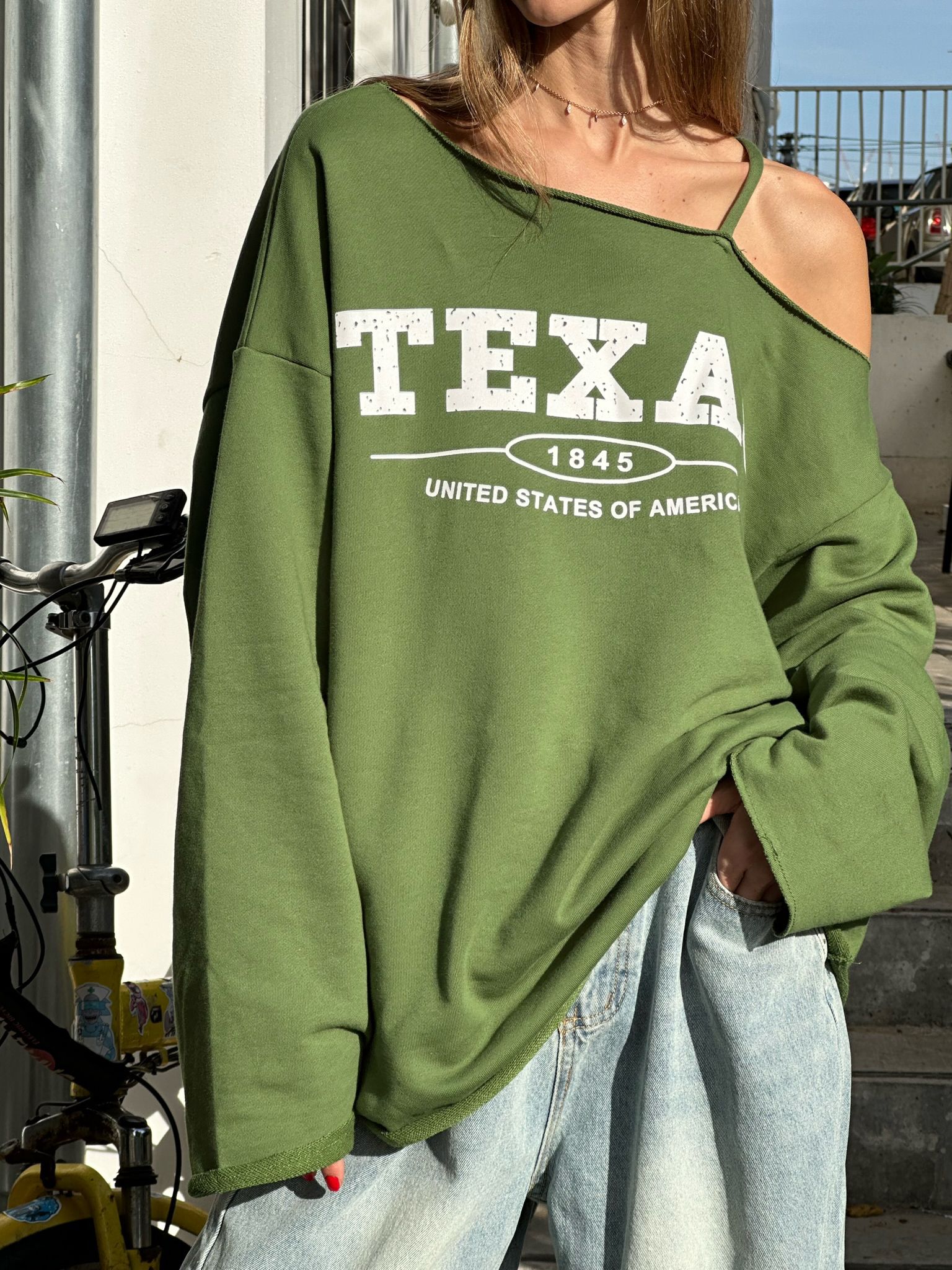 סווצ'ר טקסס ירוק