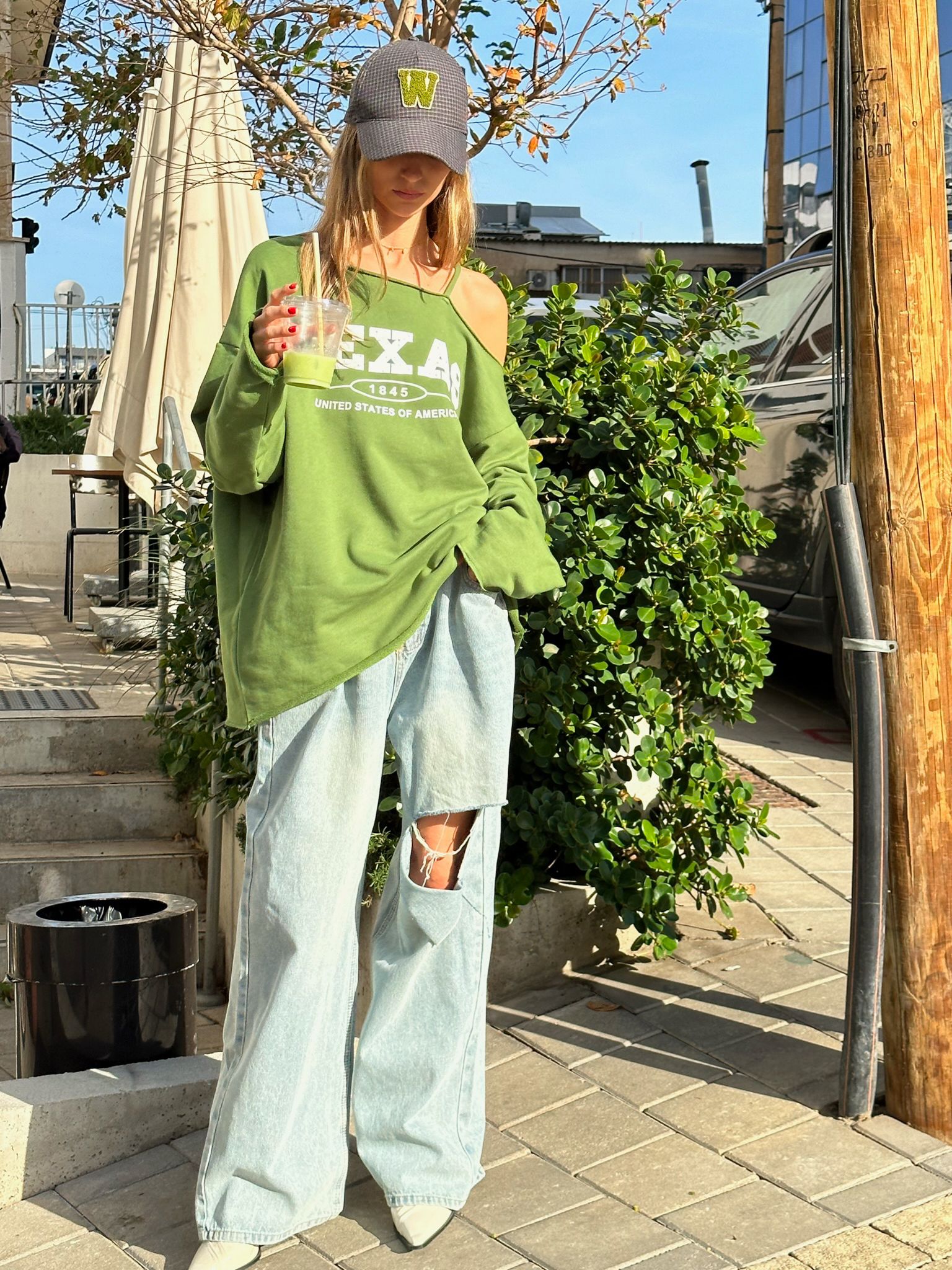 סווצ'ר טקסס ירוק