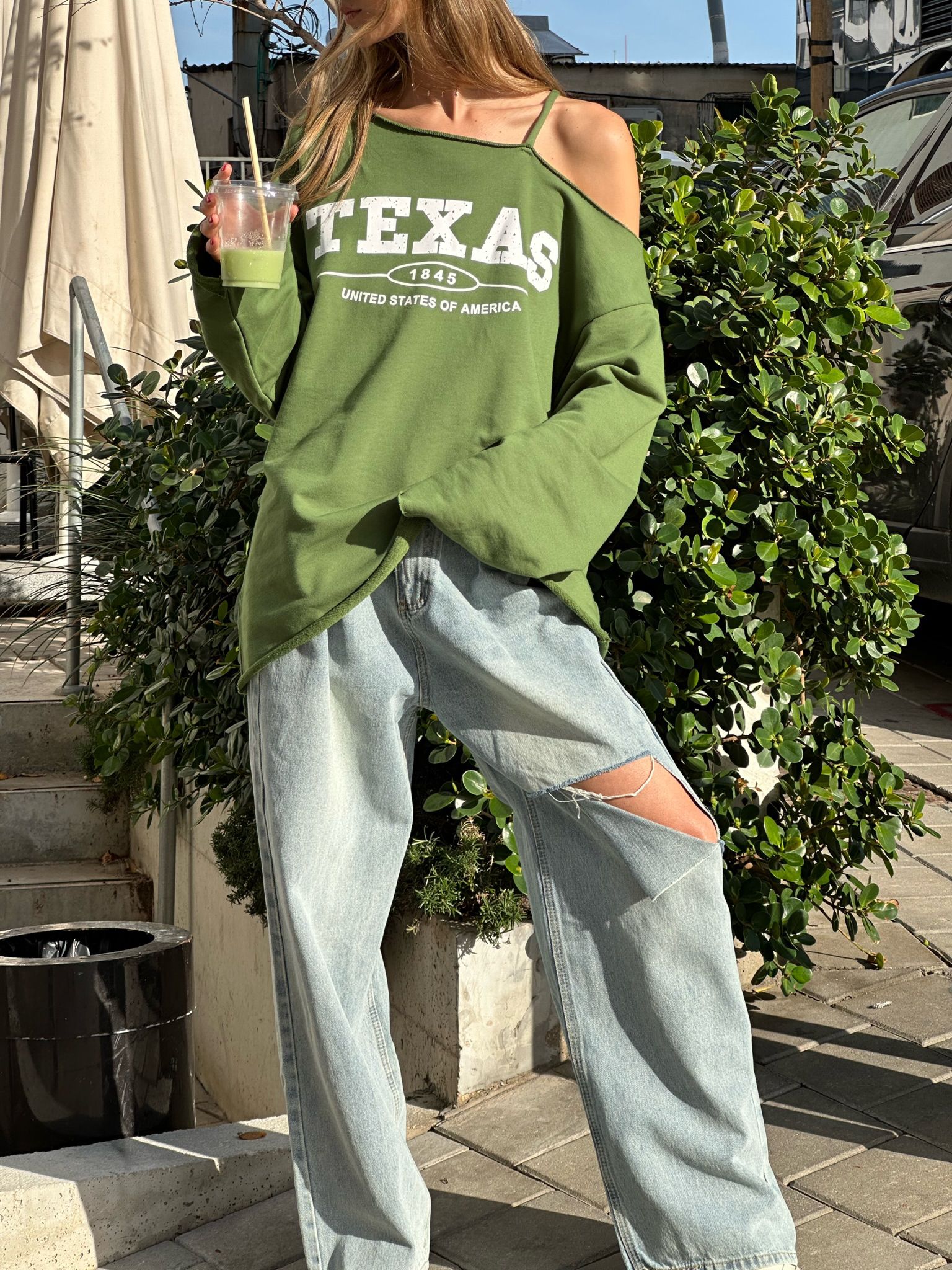 סווצ'ר טקסס ירוק