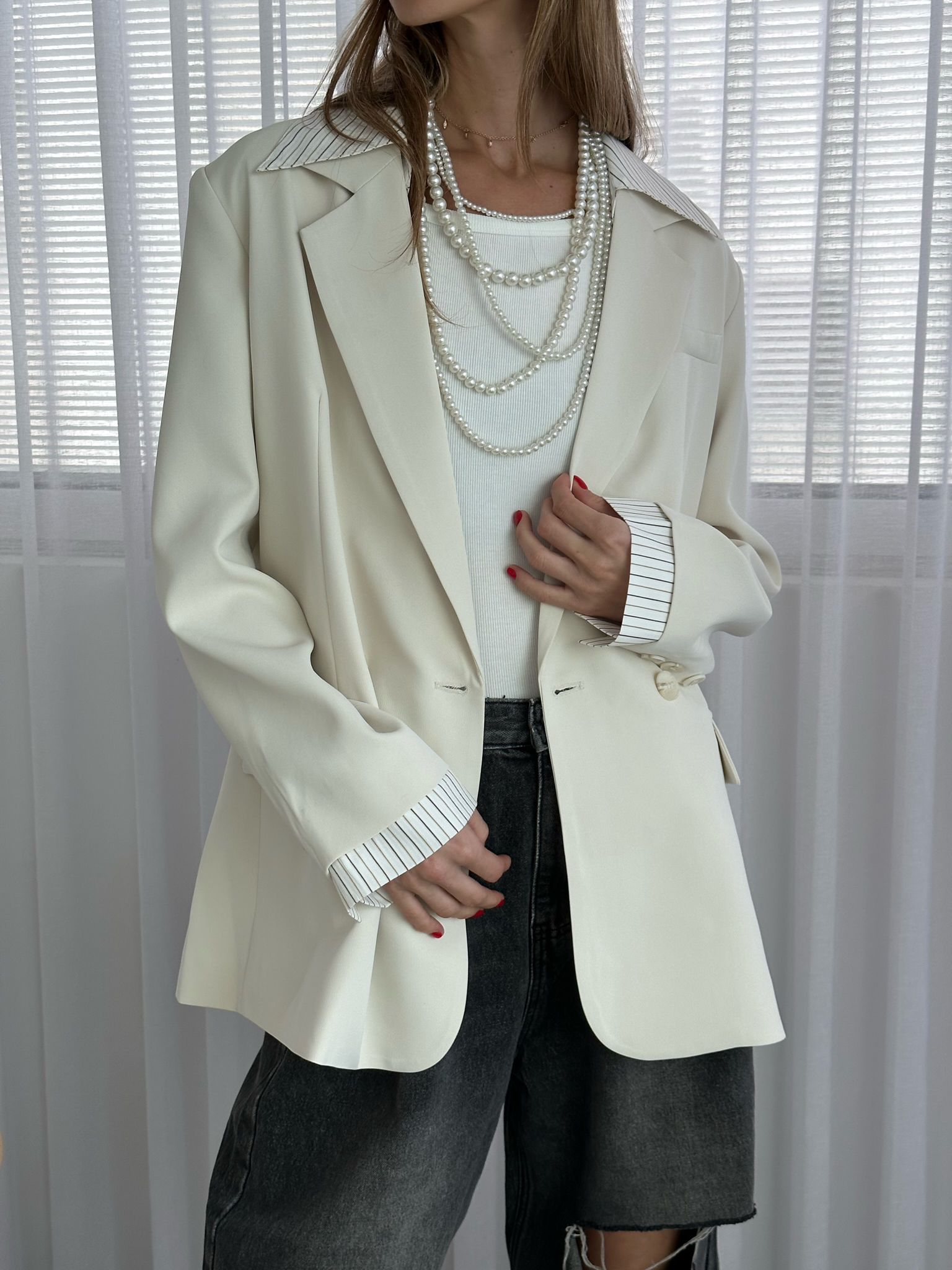 ג'קט מיאן שמנת