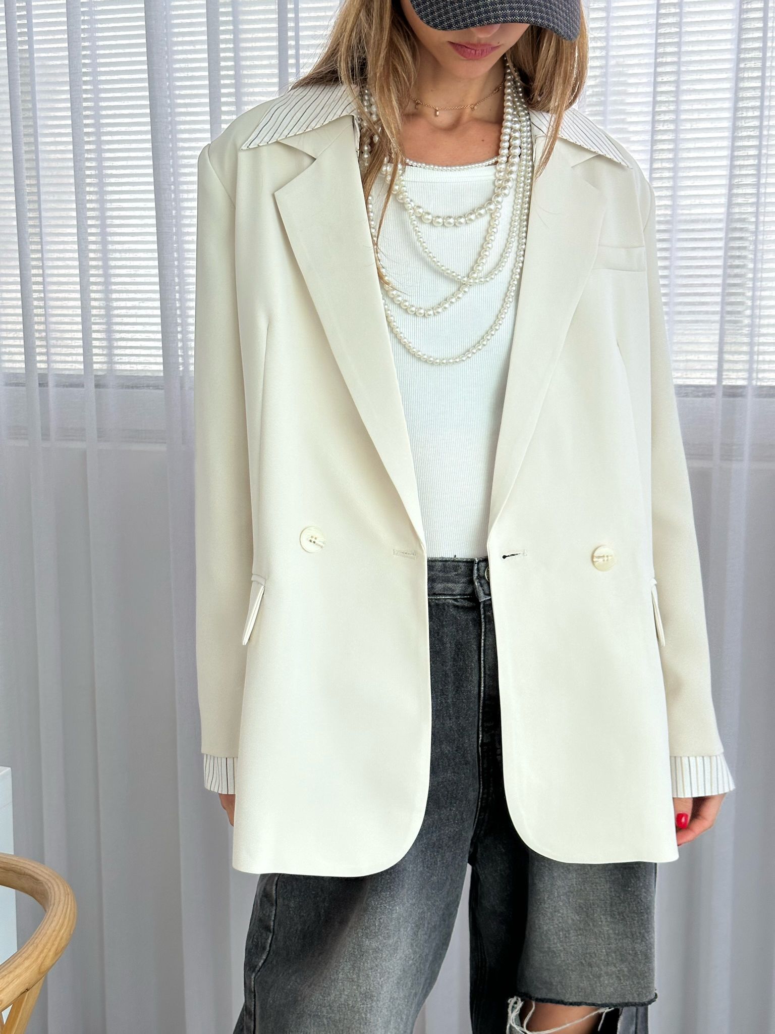 ג'קט מיאן שמנת