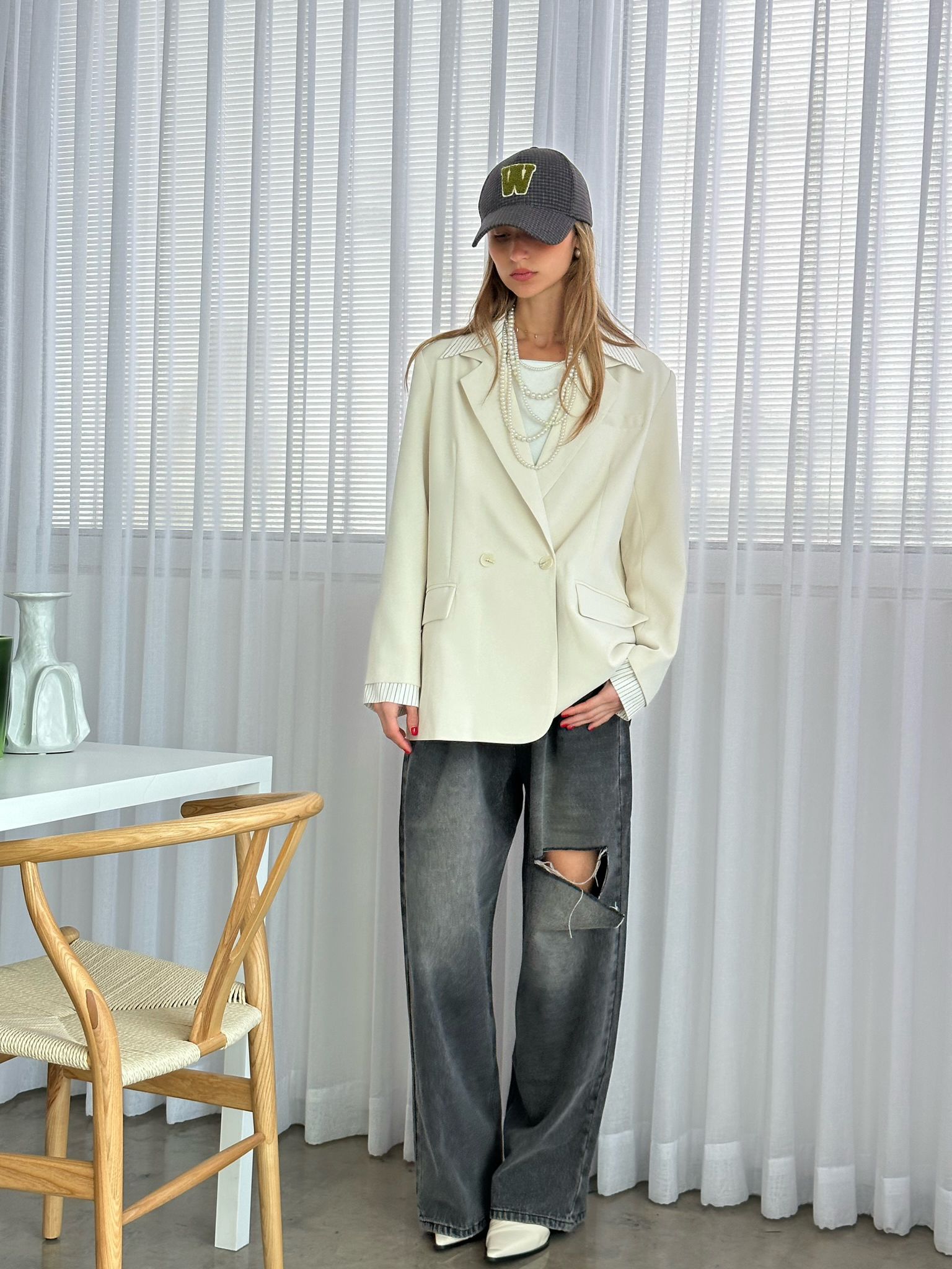 ג'קט מיאן שמנת