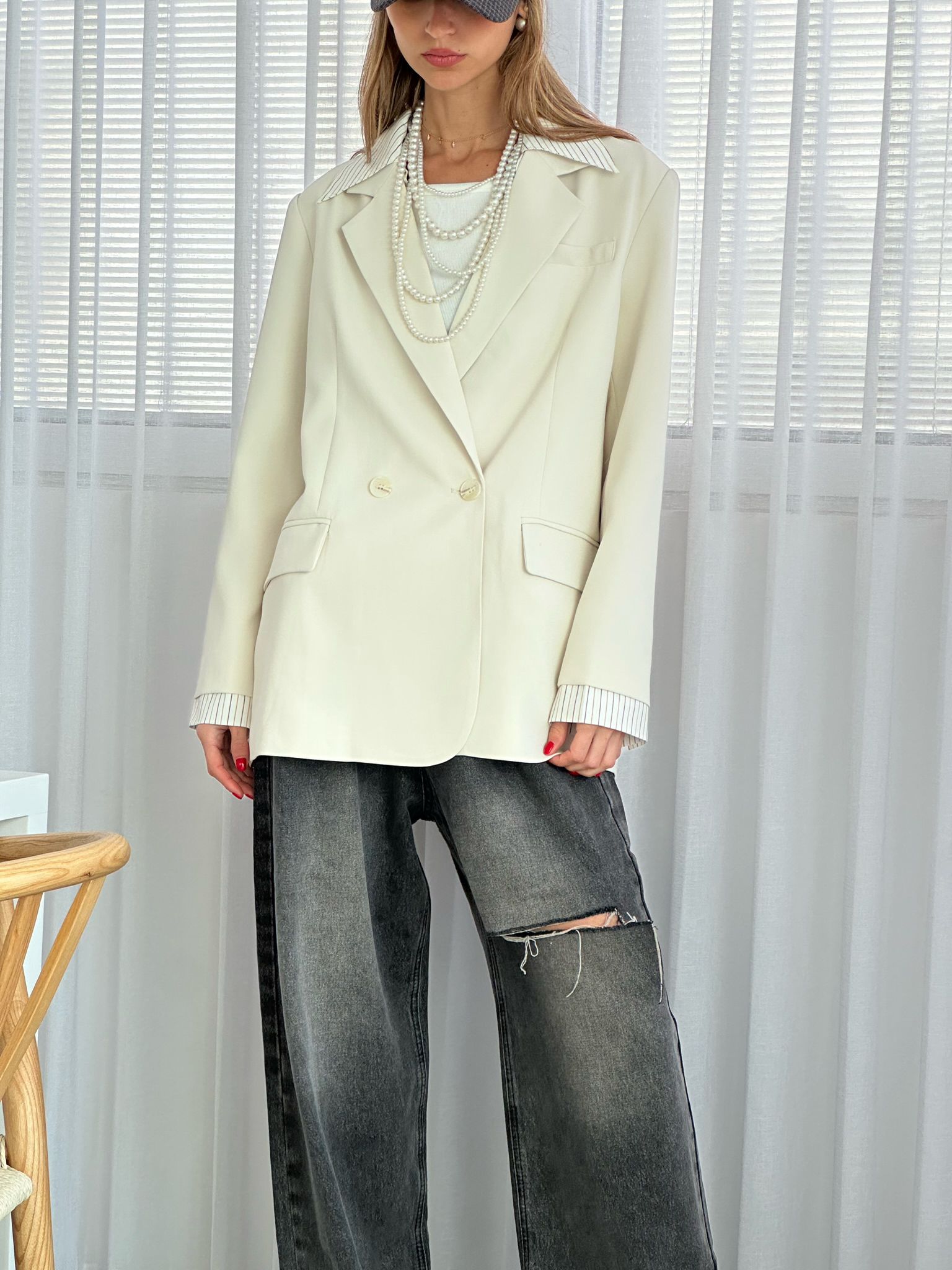 ג'קט מיאן שמנת