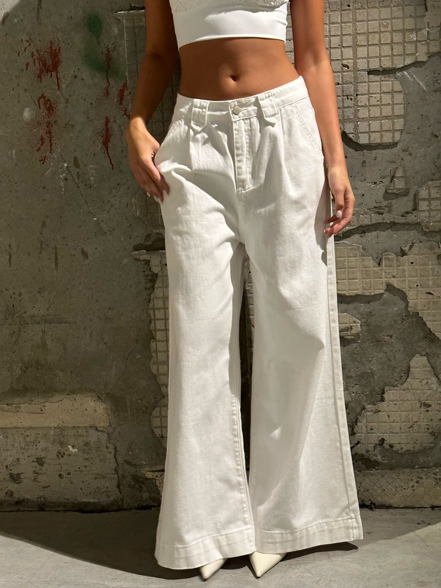 מכנס ליאו לבן