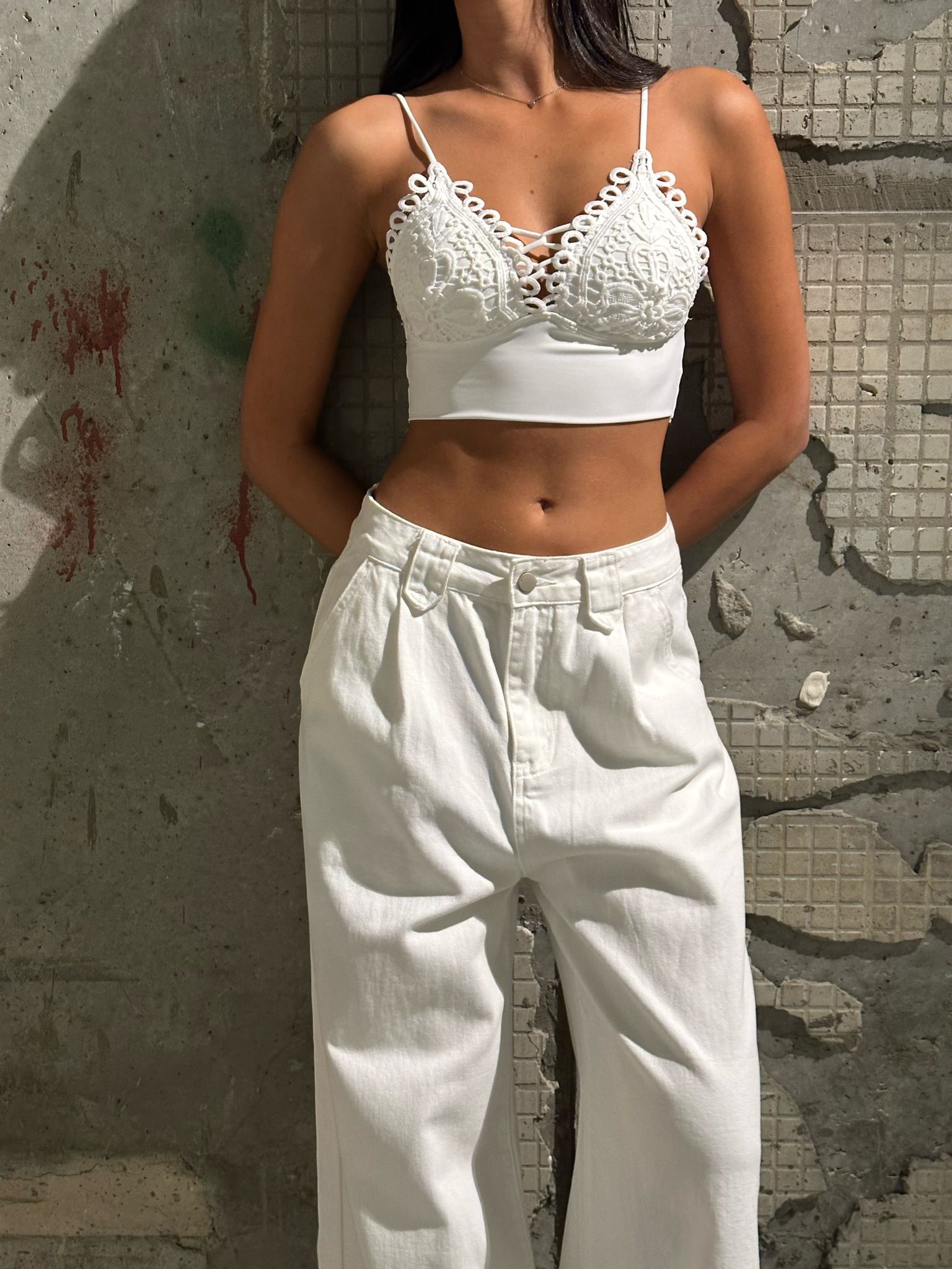 מכנס ליאו לבן