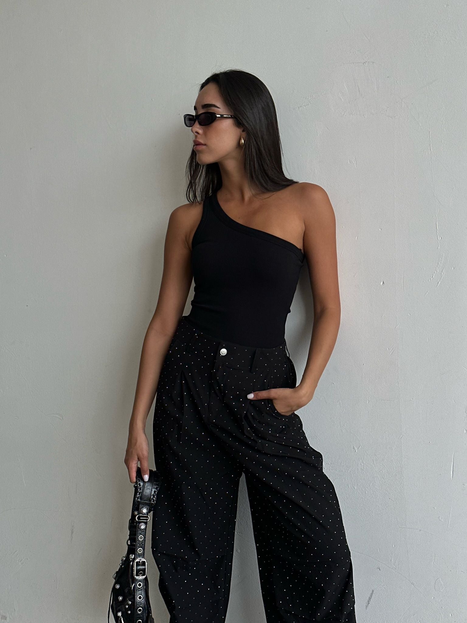 מכנס סאן שחור