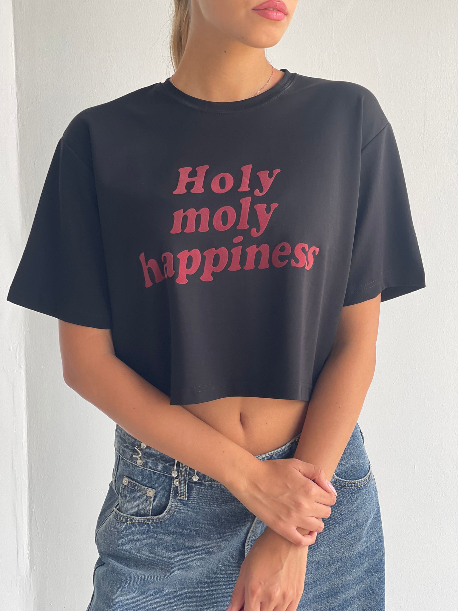 חולצת קרופ מולי שחור