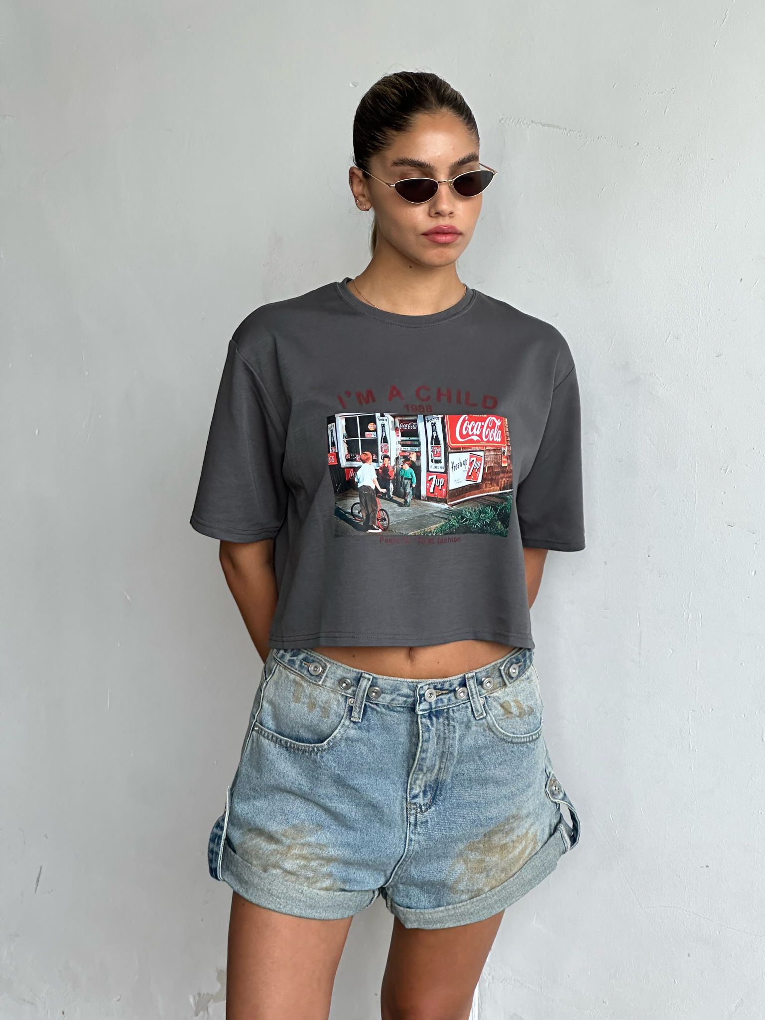 חולצת קרופ אלרז אפור