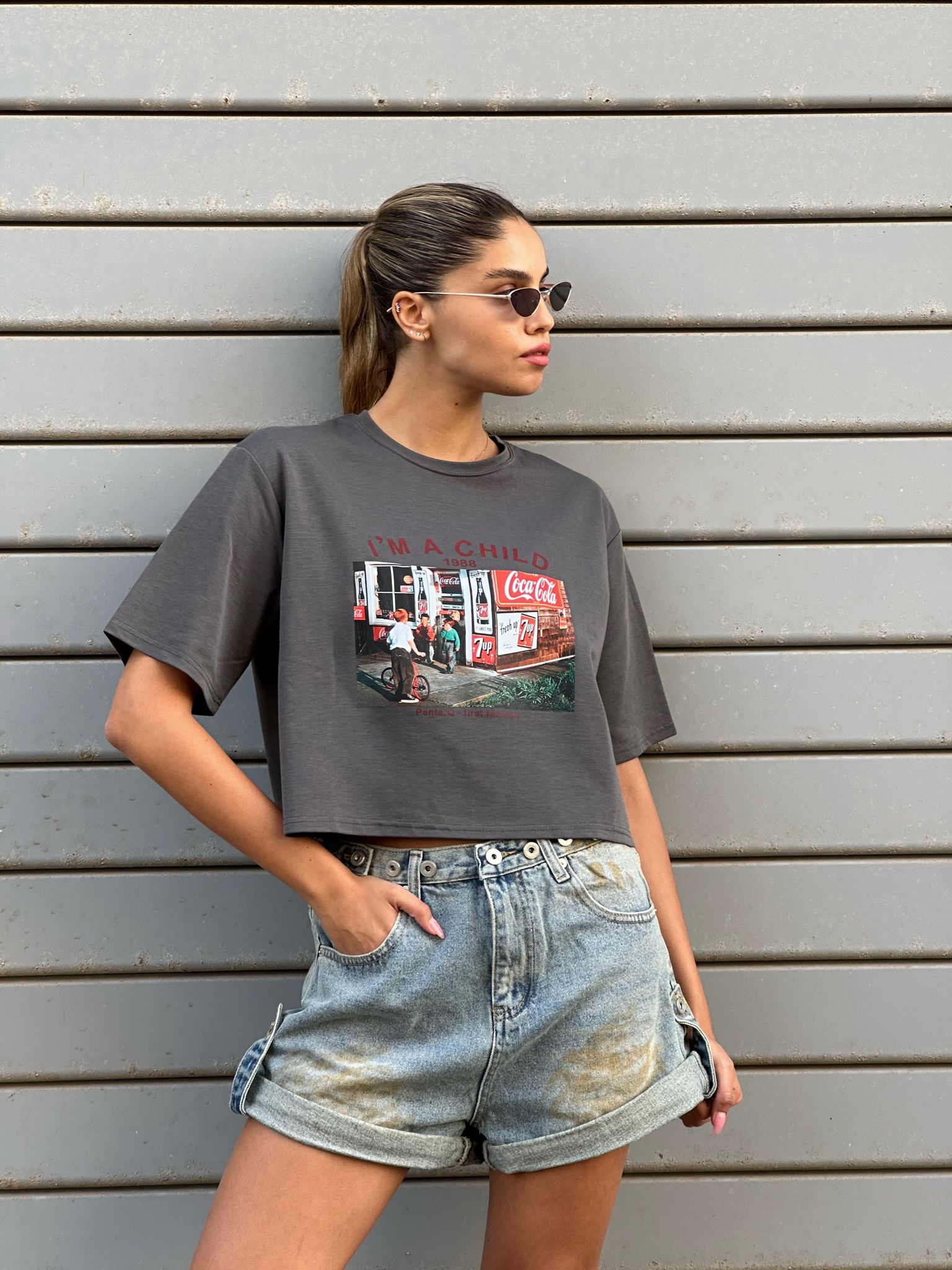 חולצת קרופ אלרז אפור