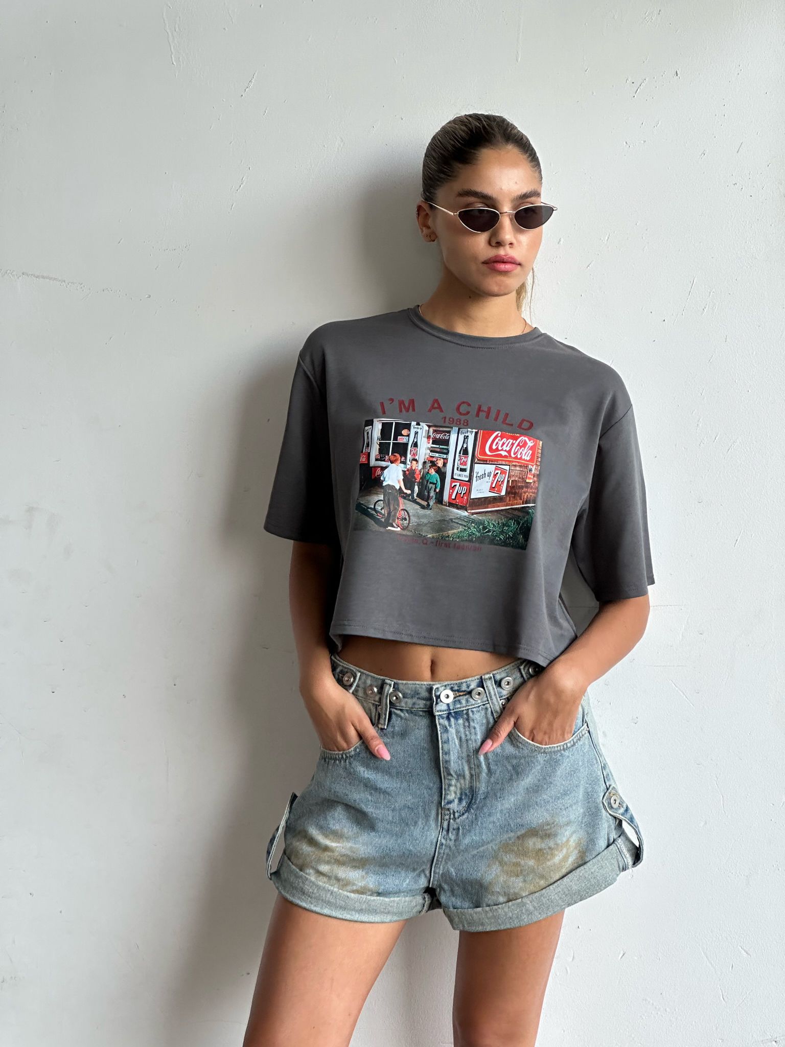 חולצת קרופ אלרז אפור