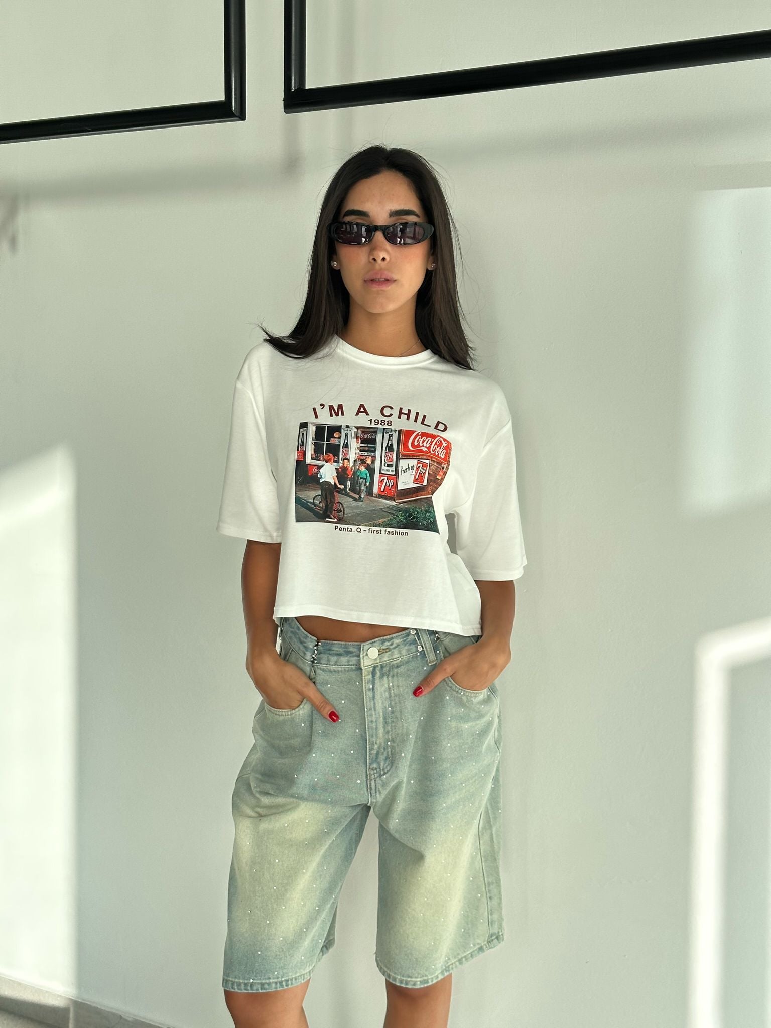 חולצת קרופ אלרז לבן