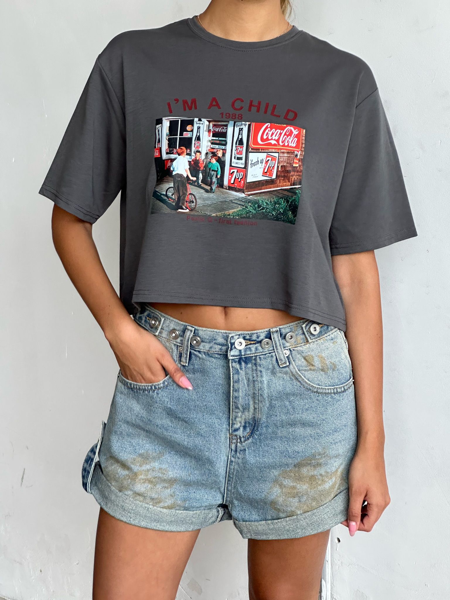 חולצת קרופ אלרז אפור