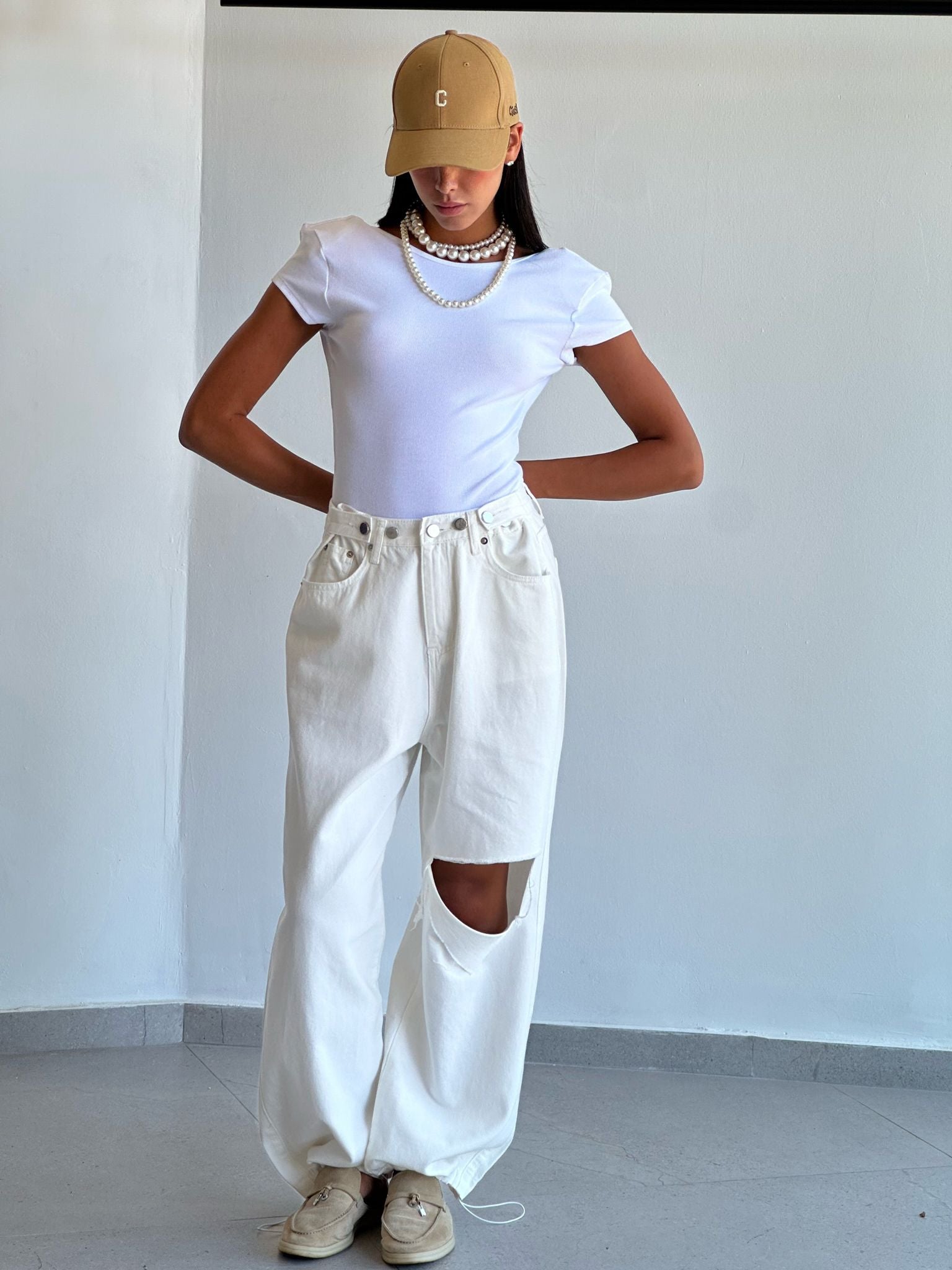 ג'ינס מיילי לבן