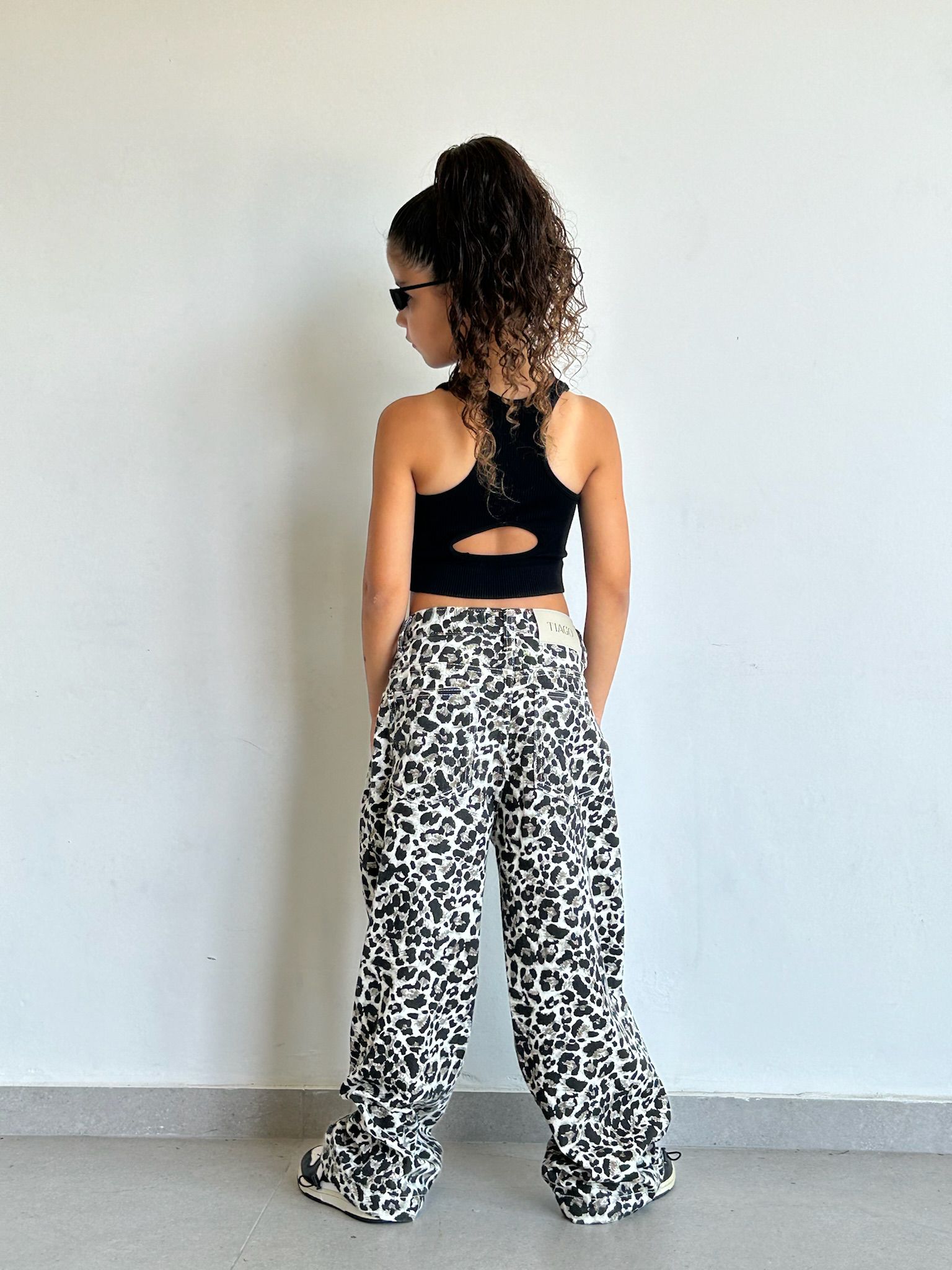 מכנס טאי מנומר לבן