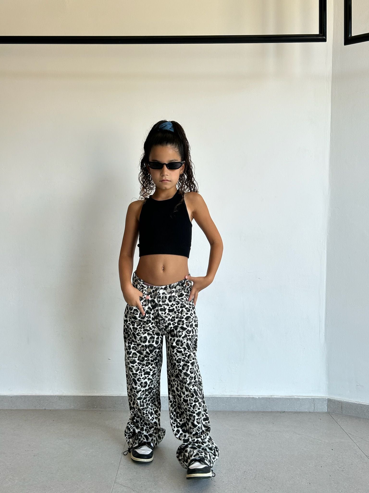 מכנס טאי מנומר לבן