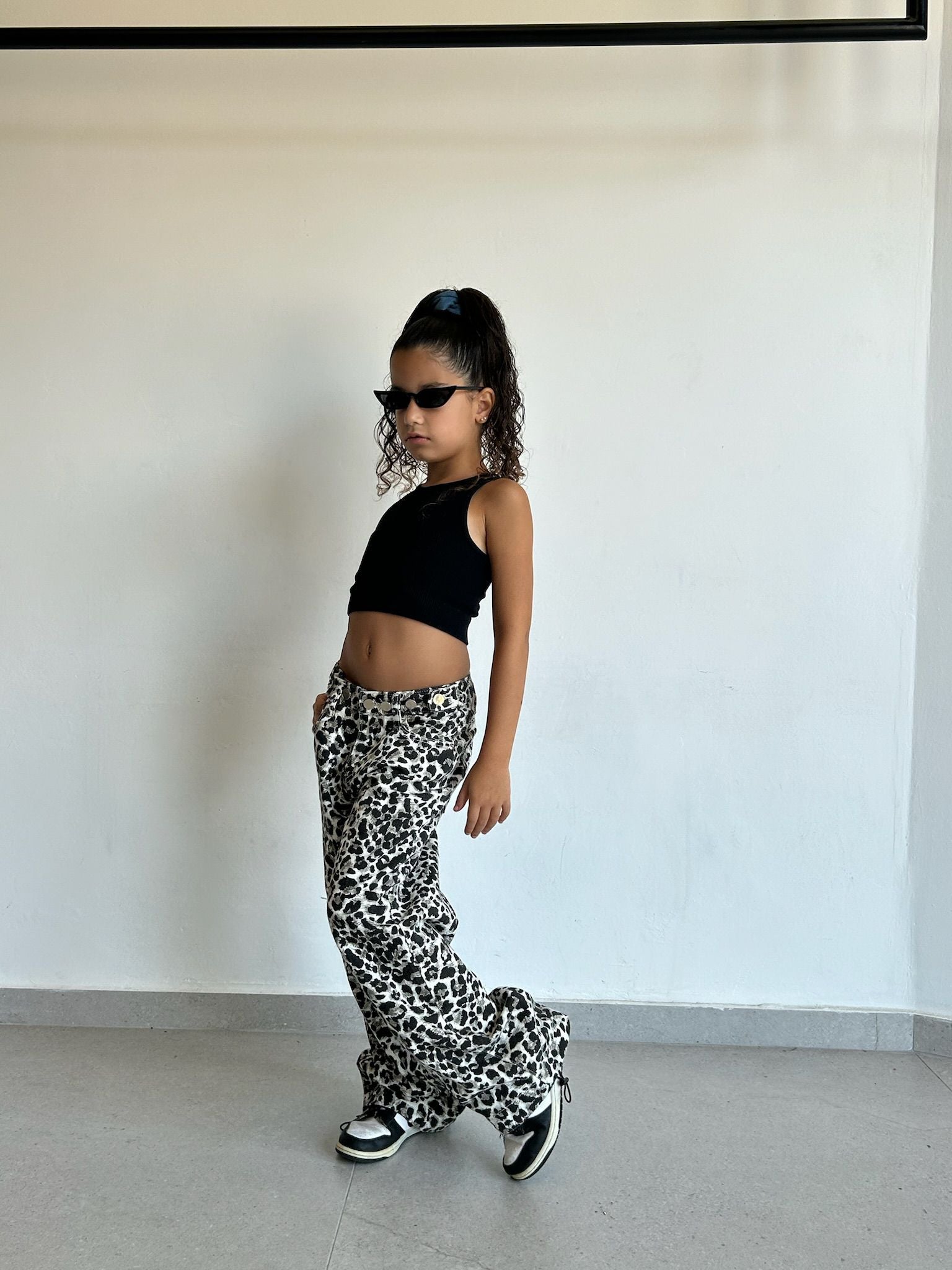 מכנס טאי מנומר לבן