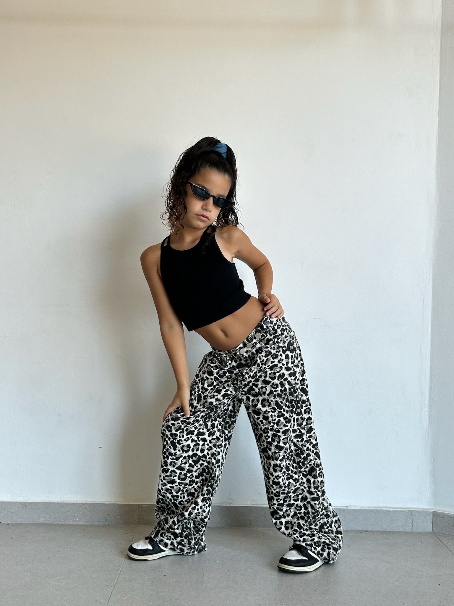 מכנס טאי מנומר לבן