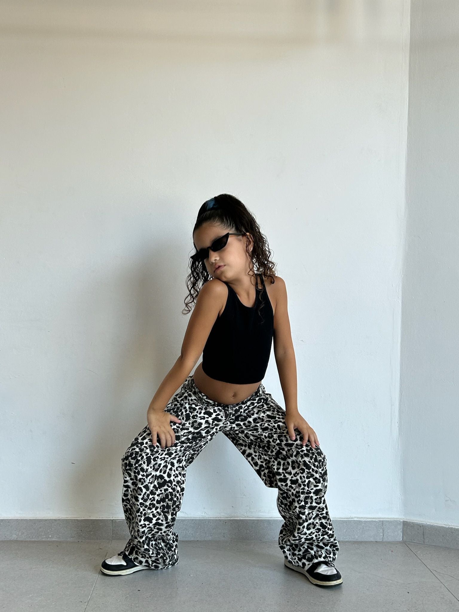 מכנס טאי מנומר לבן