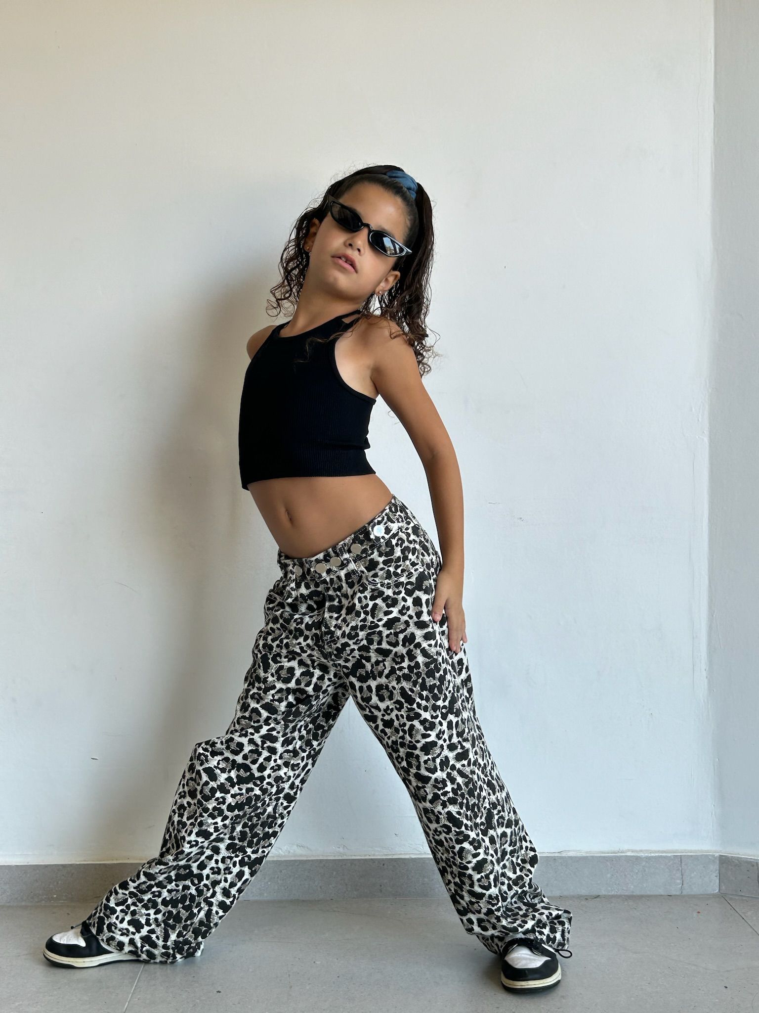 מכנס טאי מנומר לבן