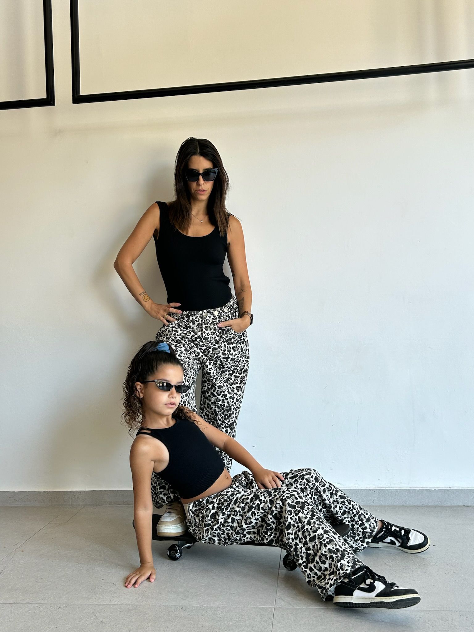 מכנס טאי מנומר לבן