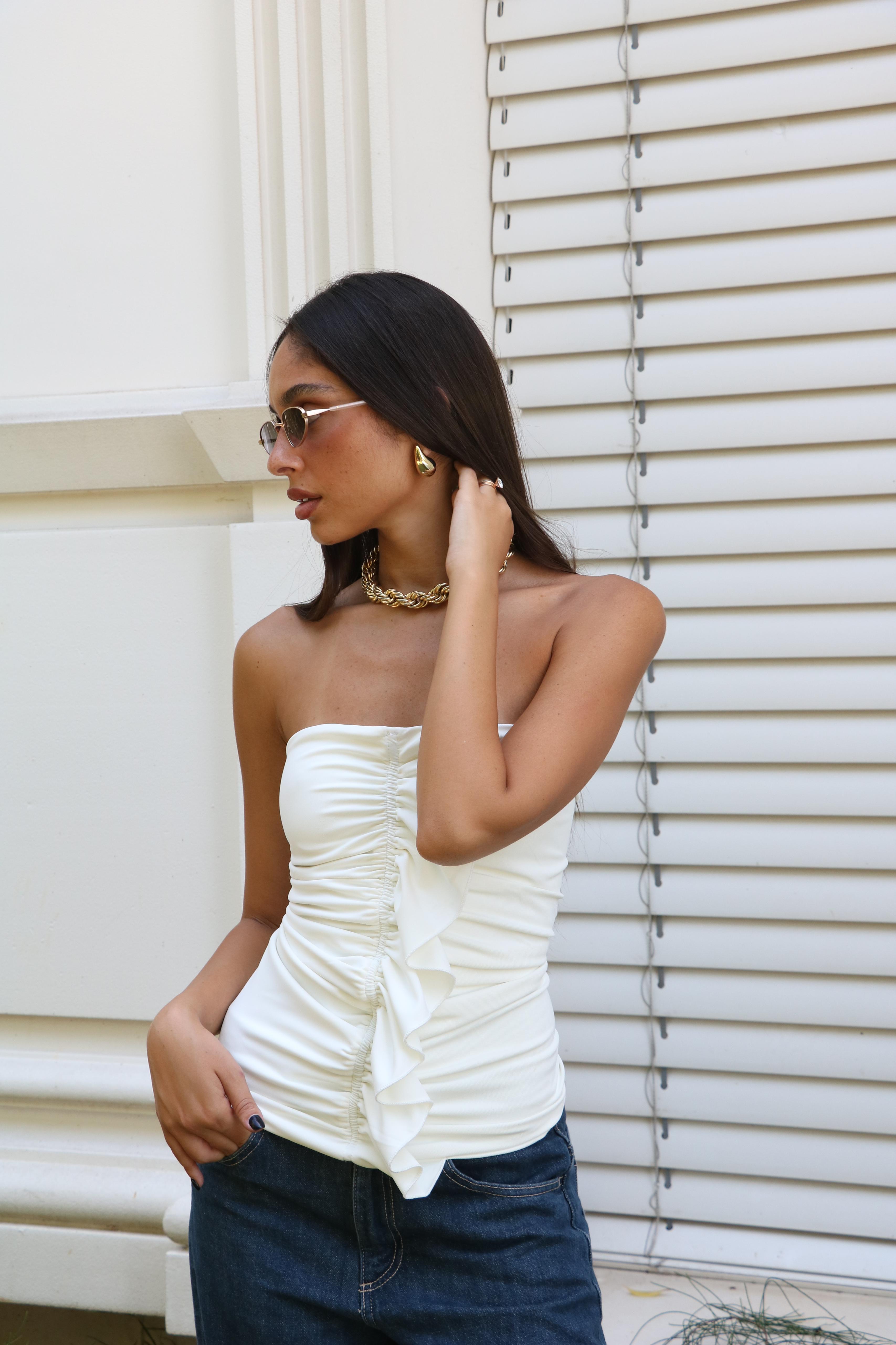 חולצת רוז לבן