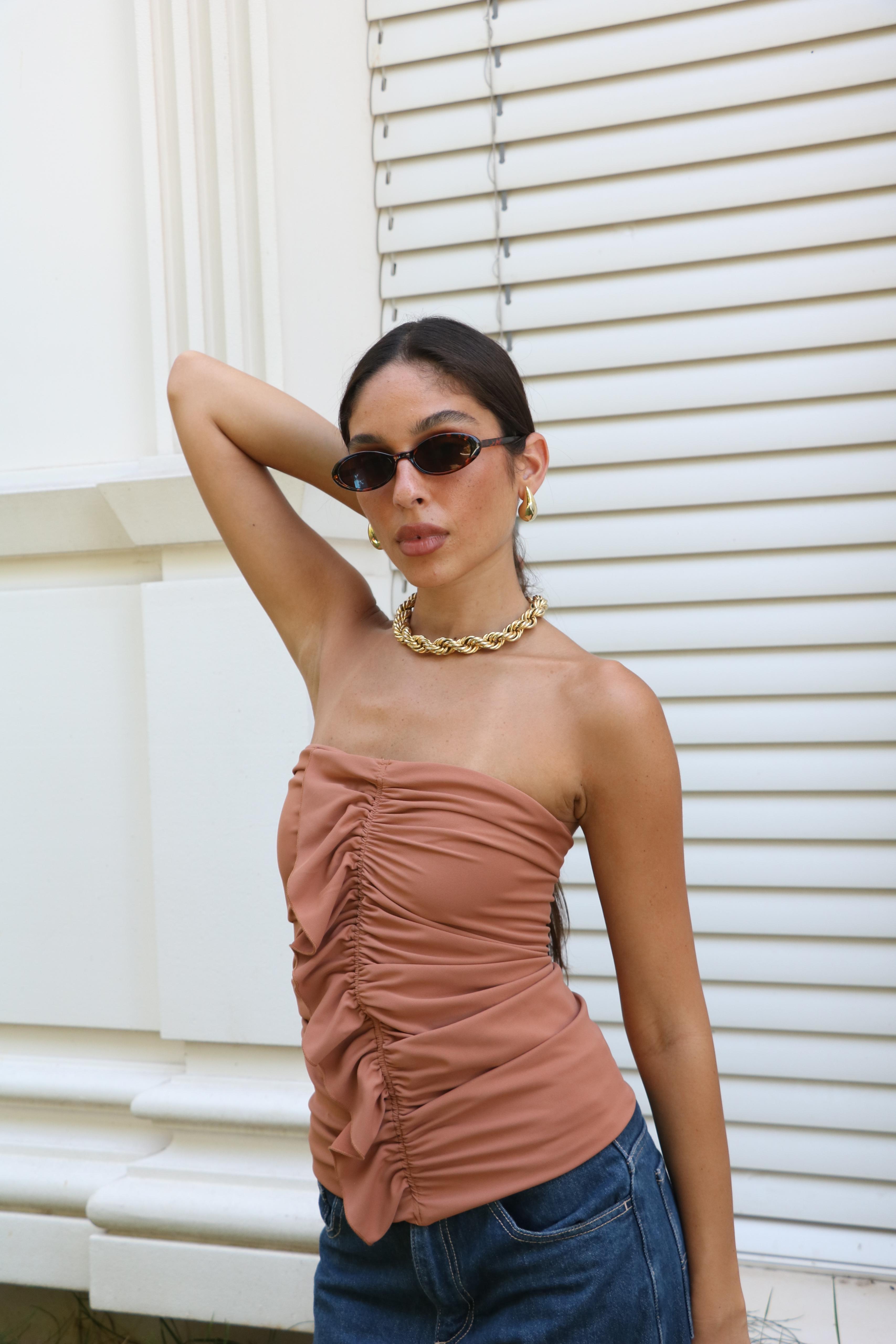 חולצת רוז חום