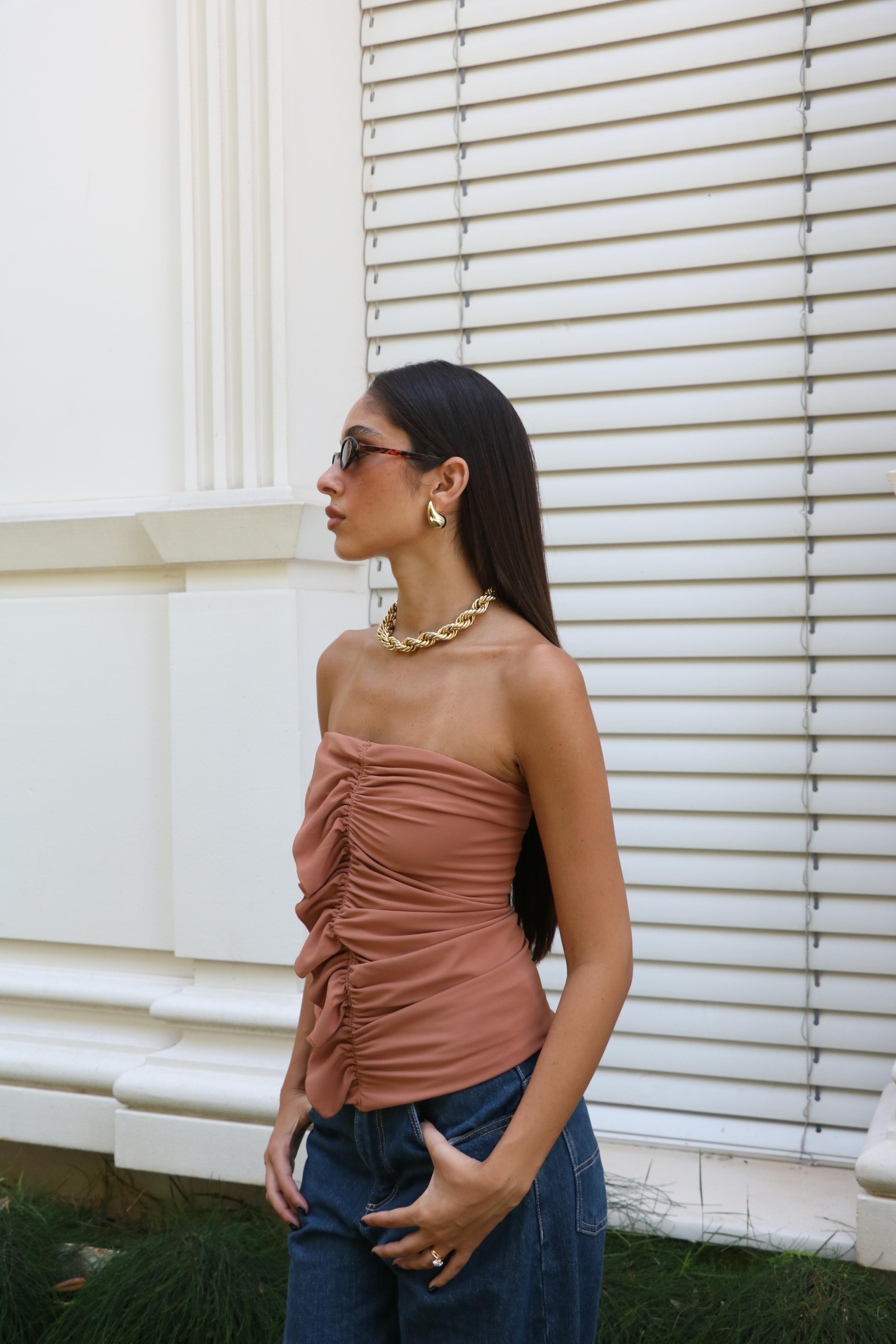 חולצת רוז חום