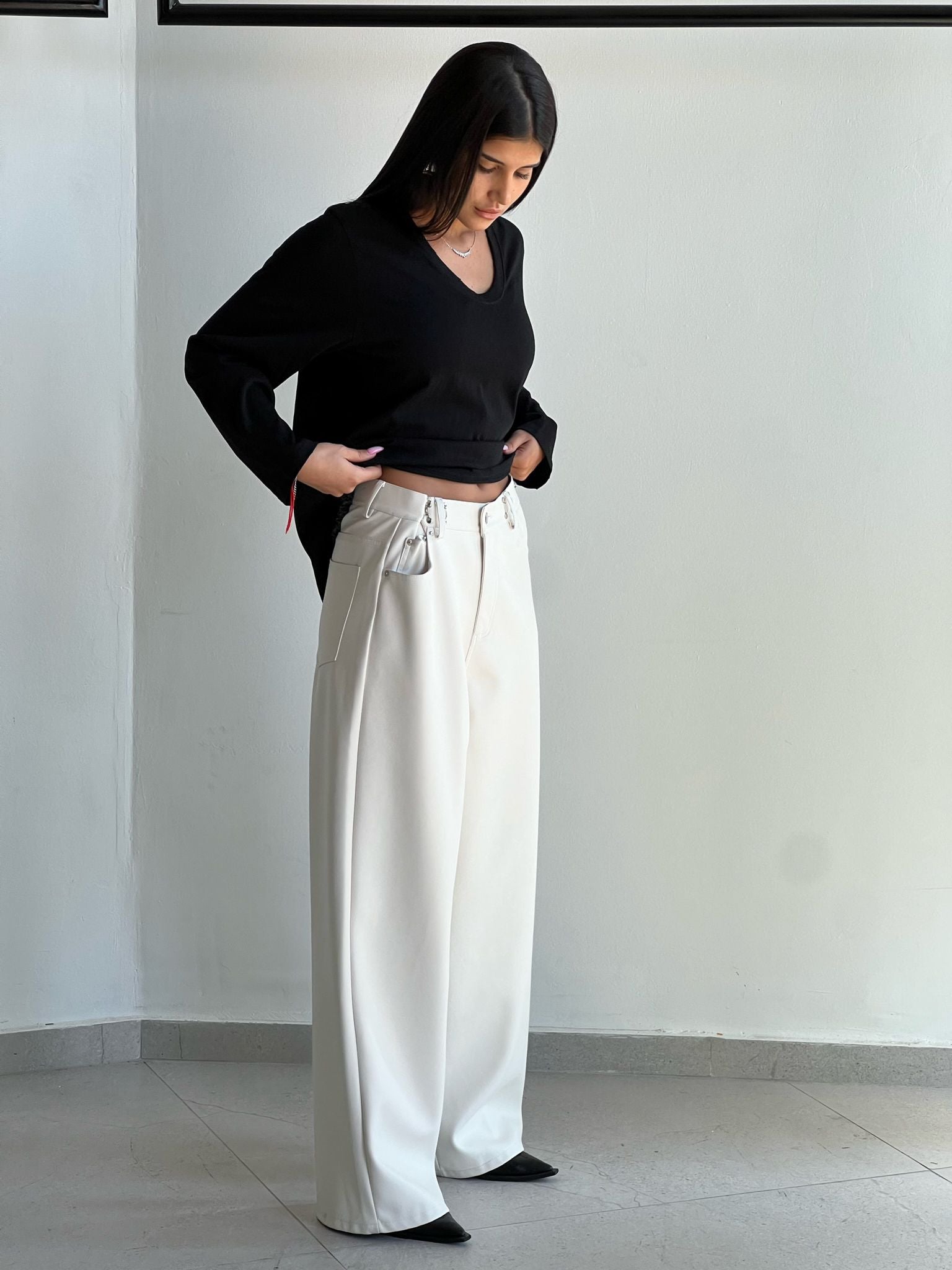 מכנס מייסון שמנת