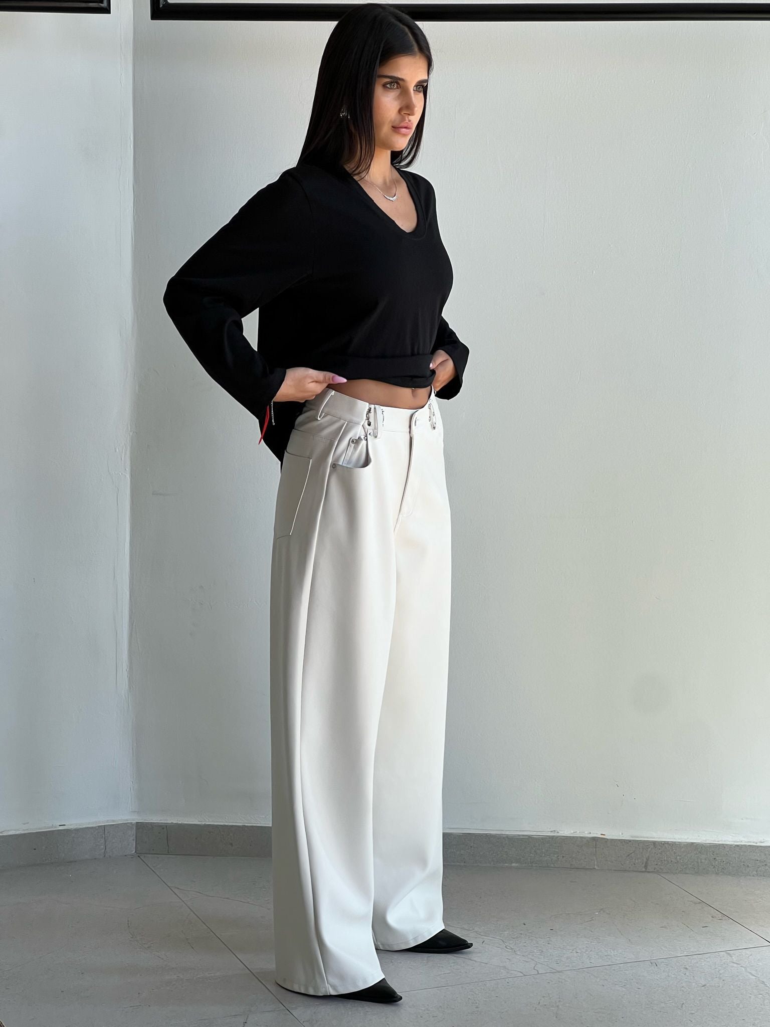 מכנס מייסון שמנת