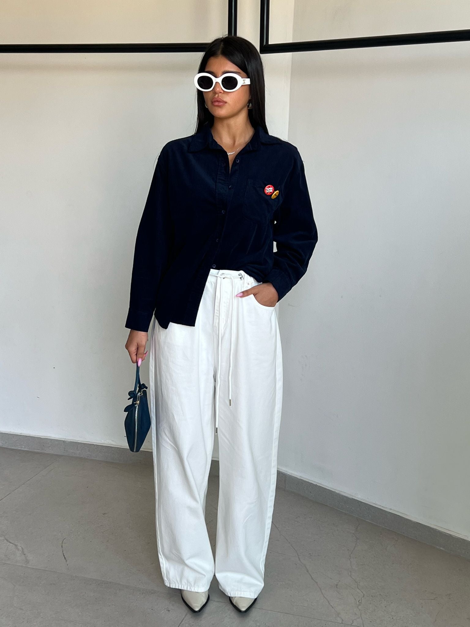 ג'ינס עומר לבן