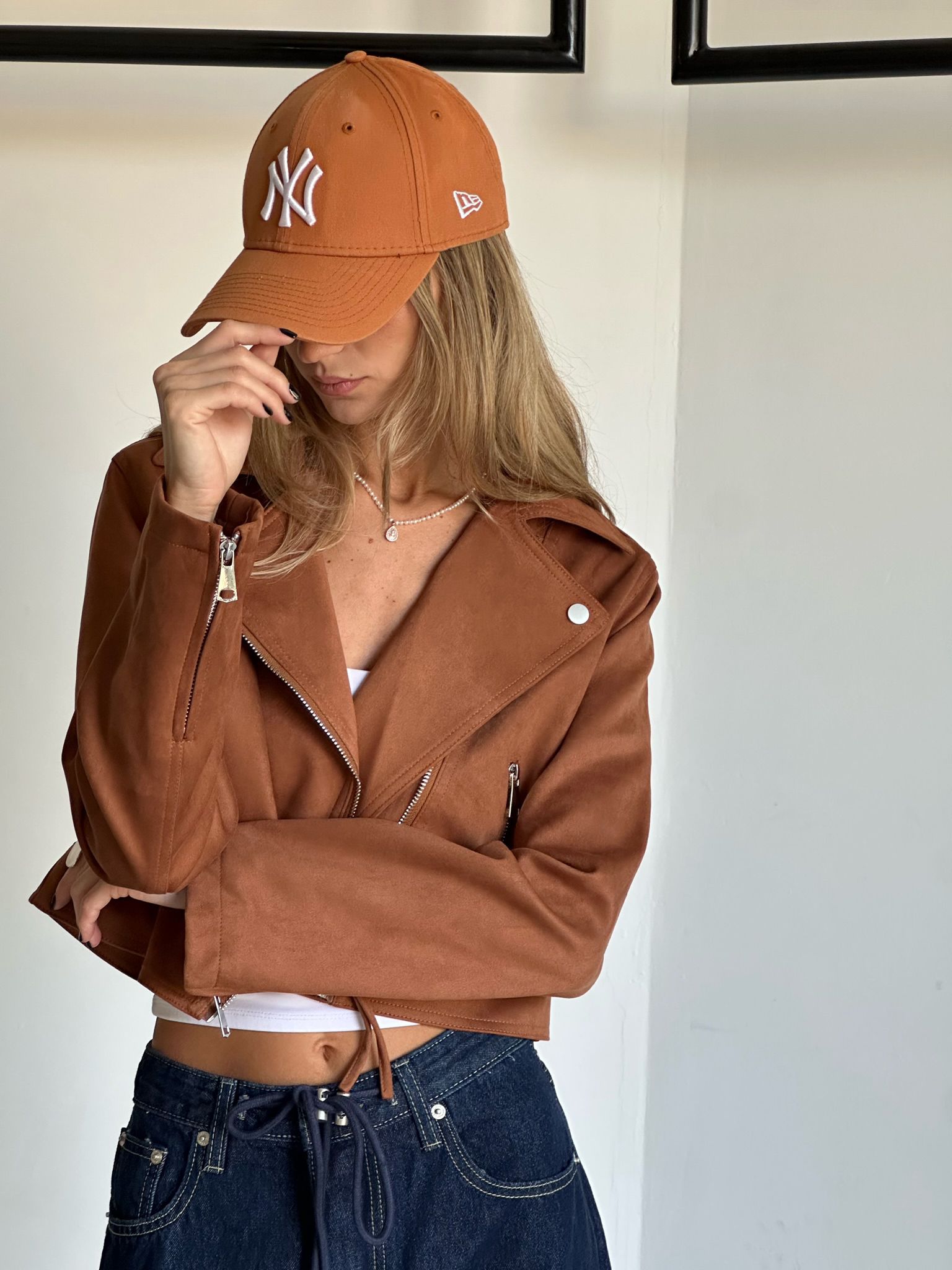 ג'קט לורי זמש חום