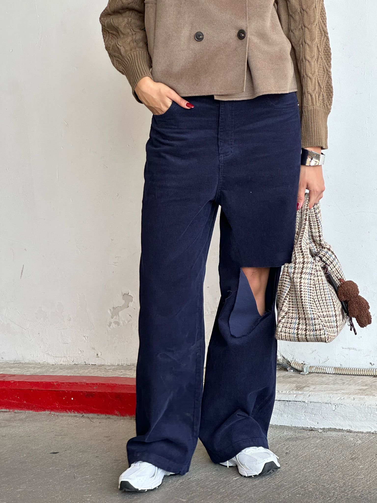 מכנס קורדרוי רז כחול