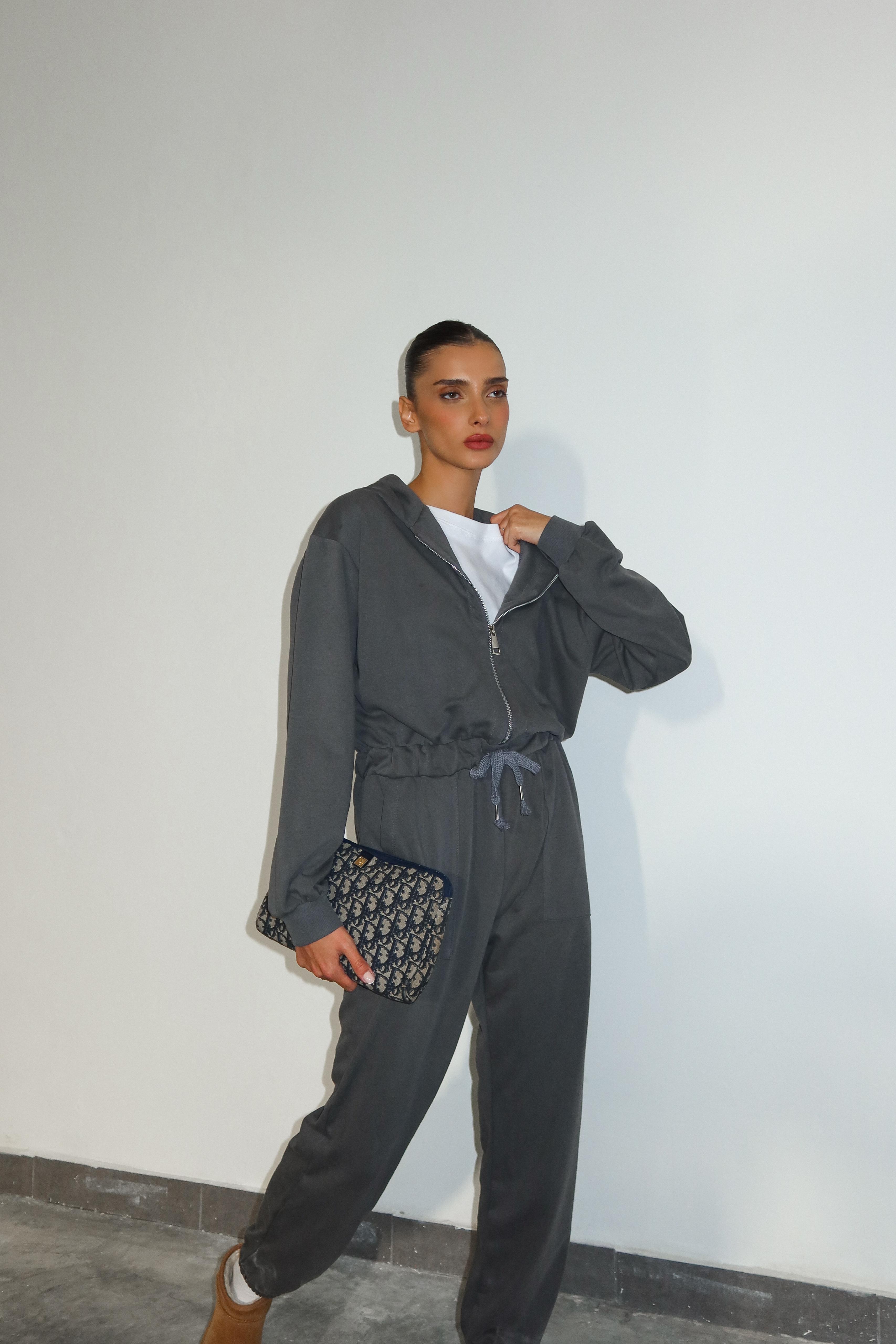 אוברול מדאה אפור