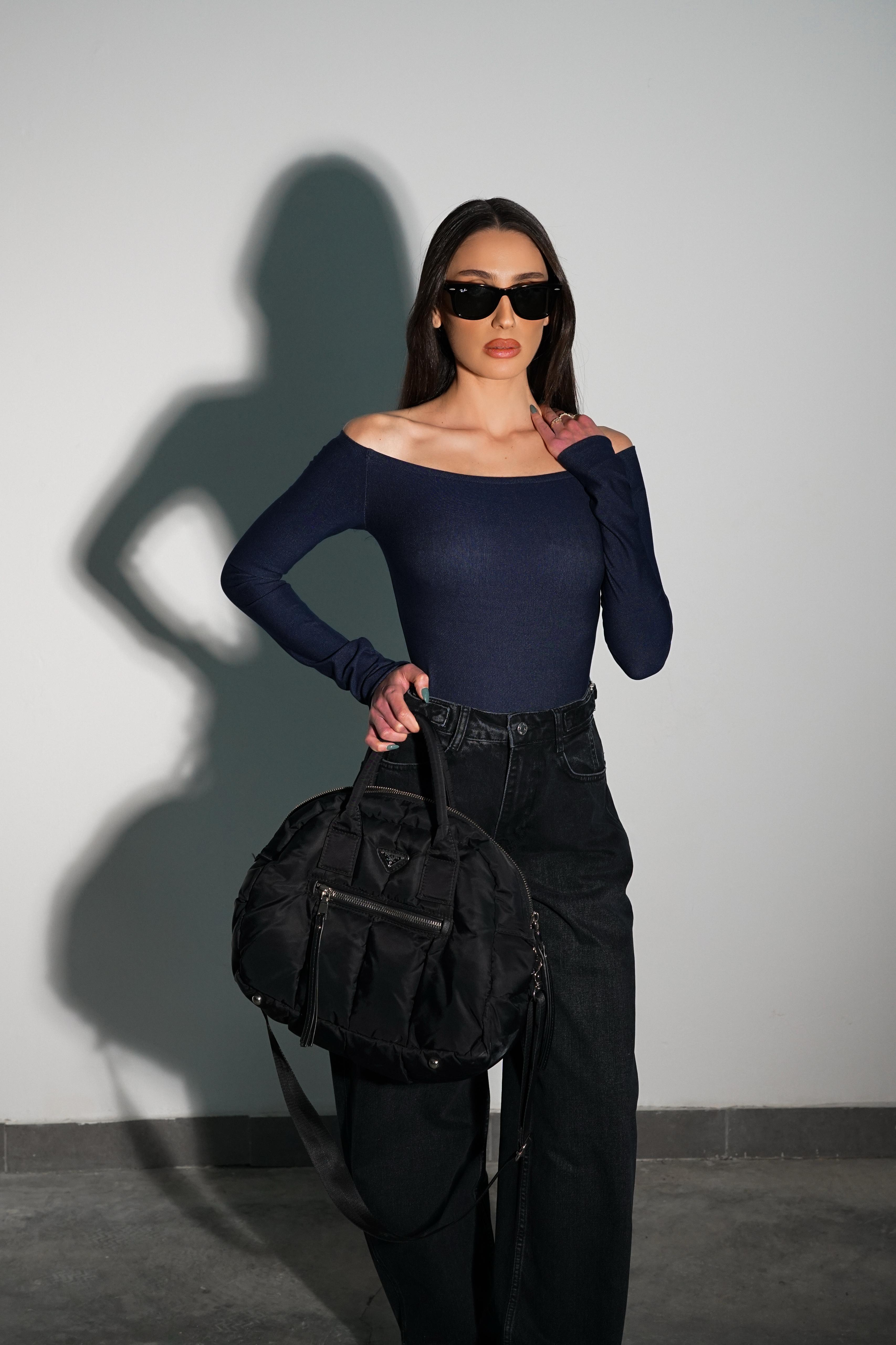 בגד גוף סאם צבע ג'ינס כחול