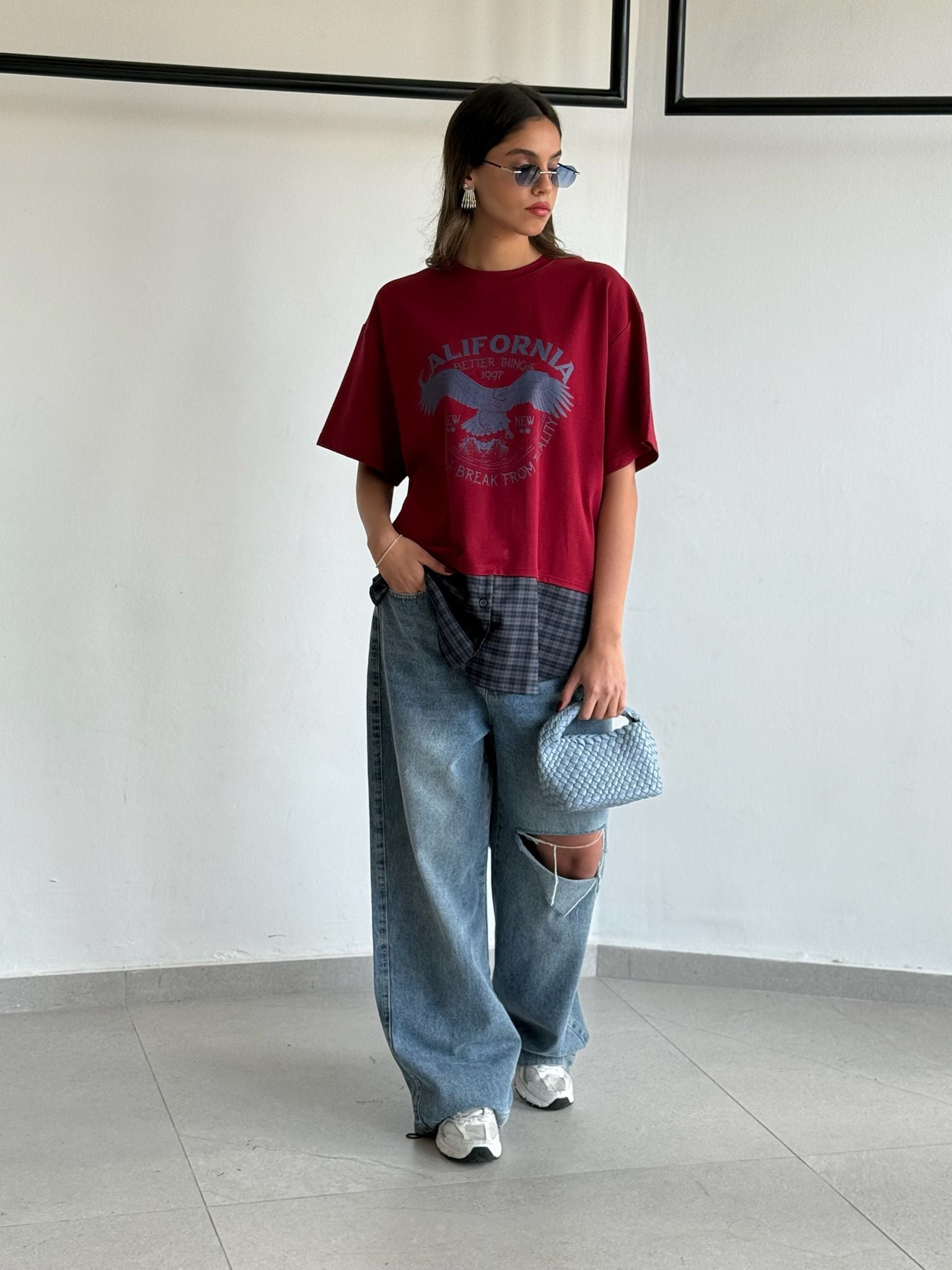 חולצת ליאה בורדו