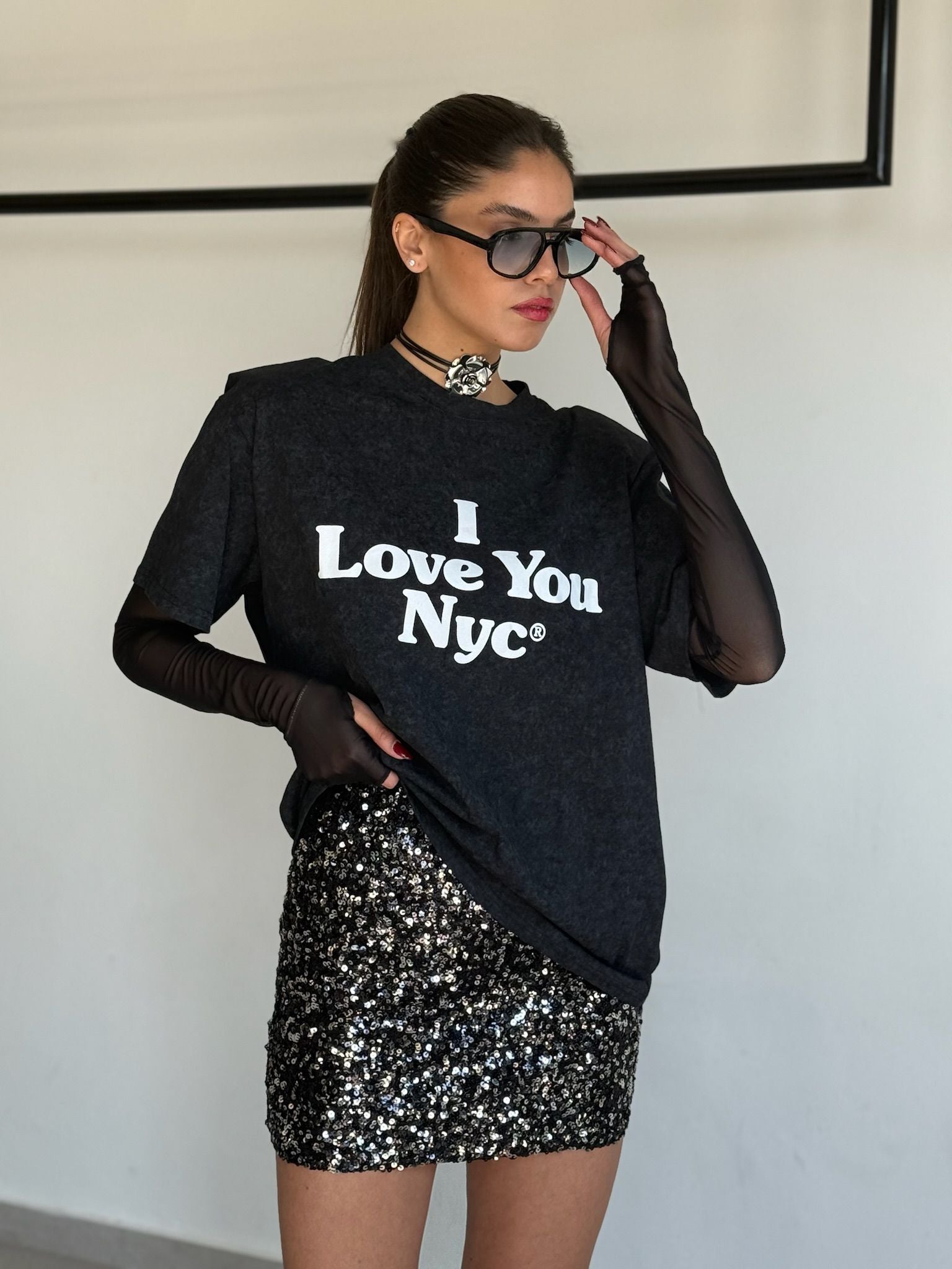 חולצת מיליה שחור