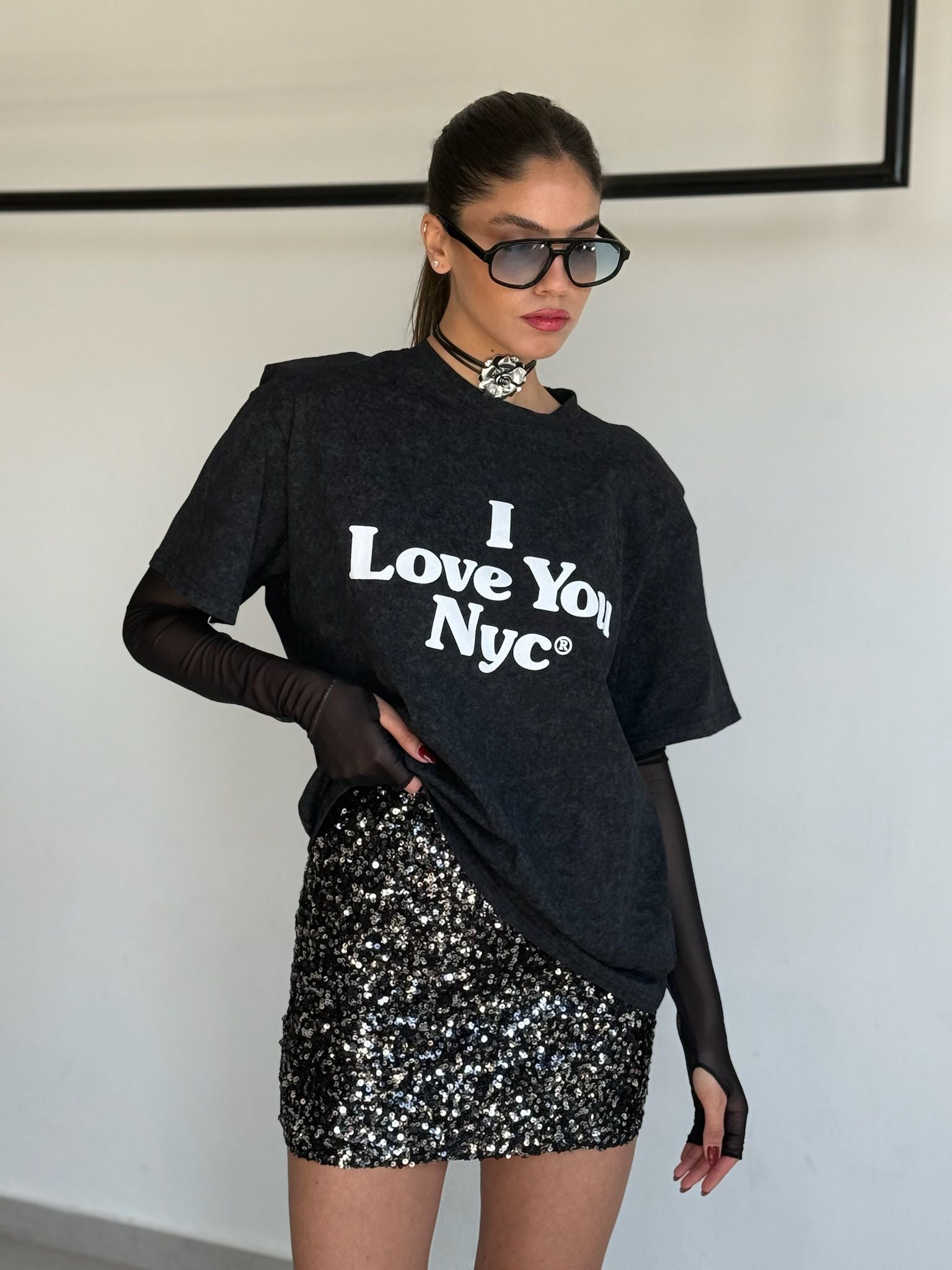 חולצת מיליה שחור