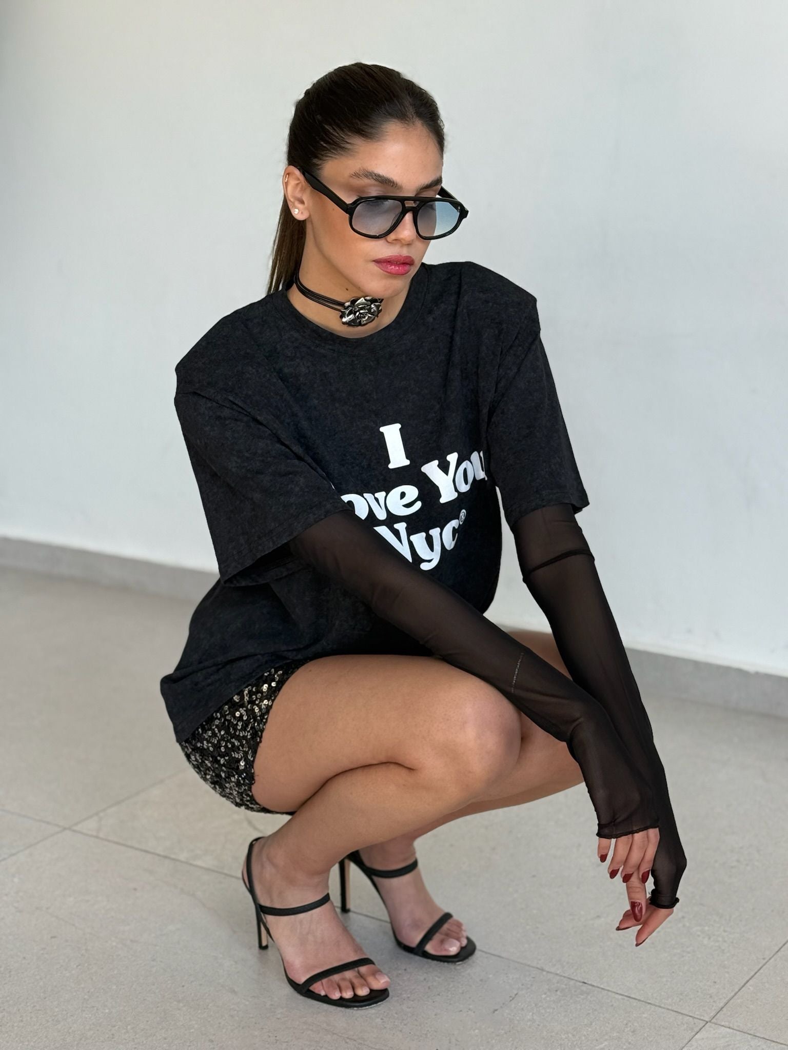 חולצת מיליה שחור