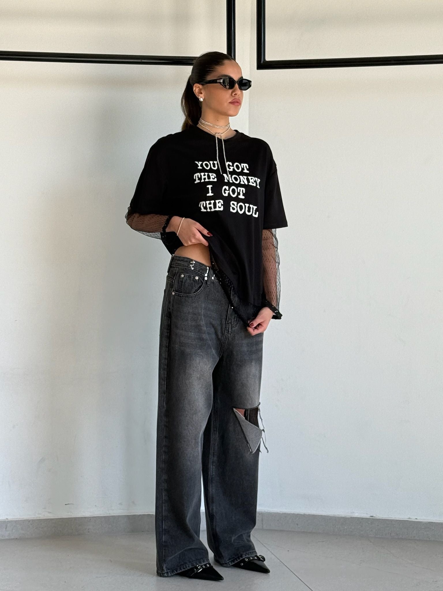 חולצת אולי שחור