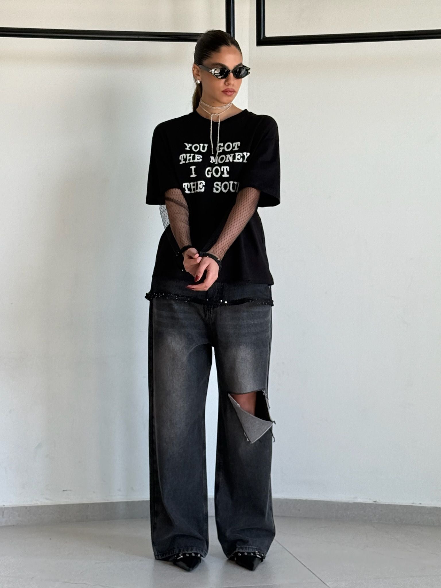 חולצת אולי שחור