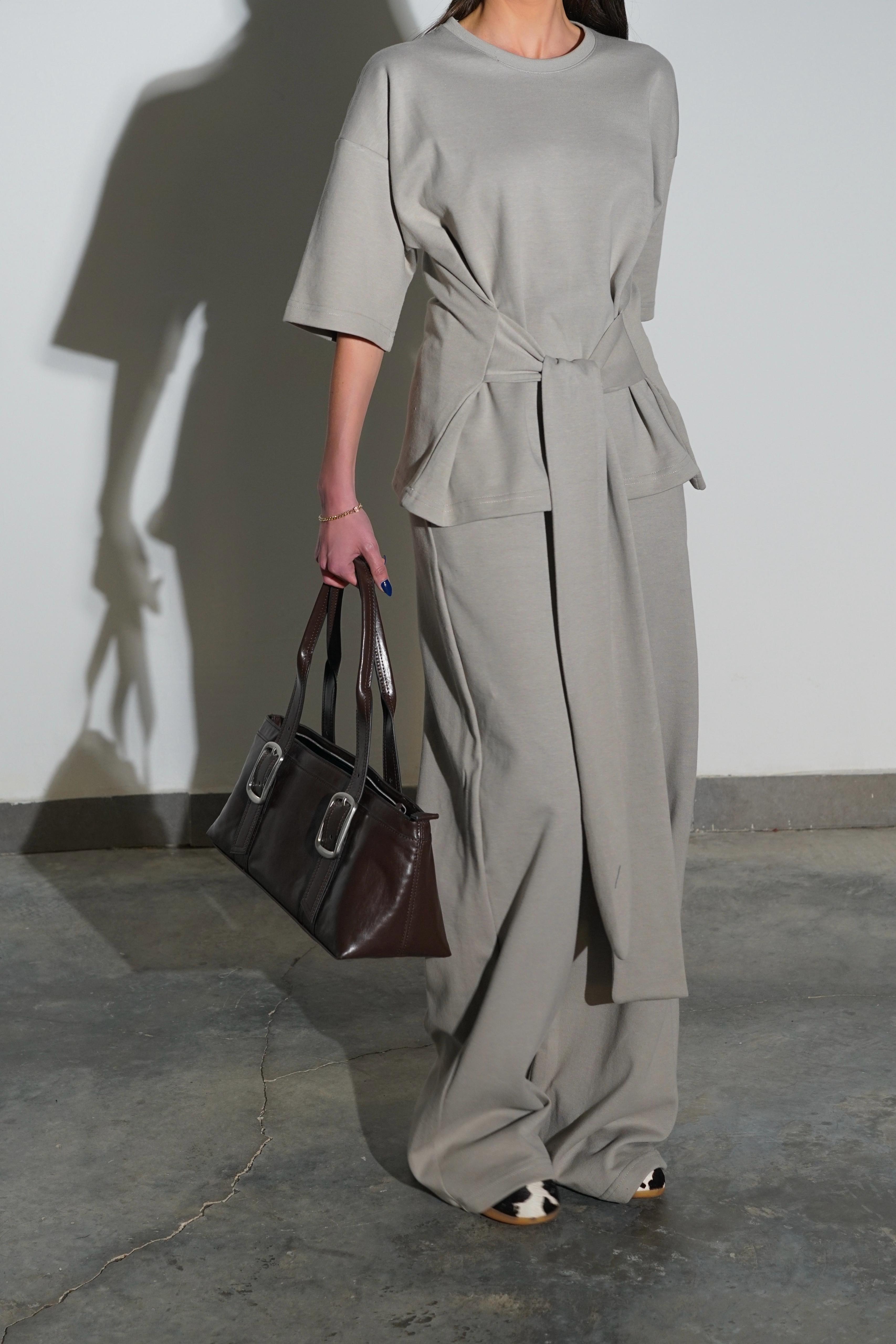 חליפת קלרה אפור ירקרק