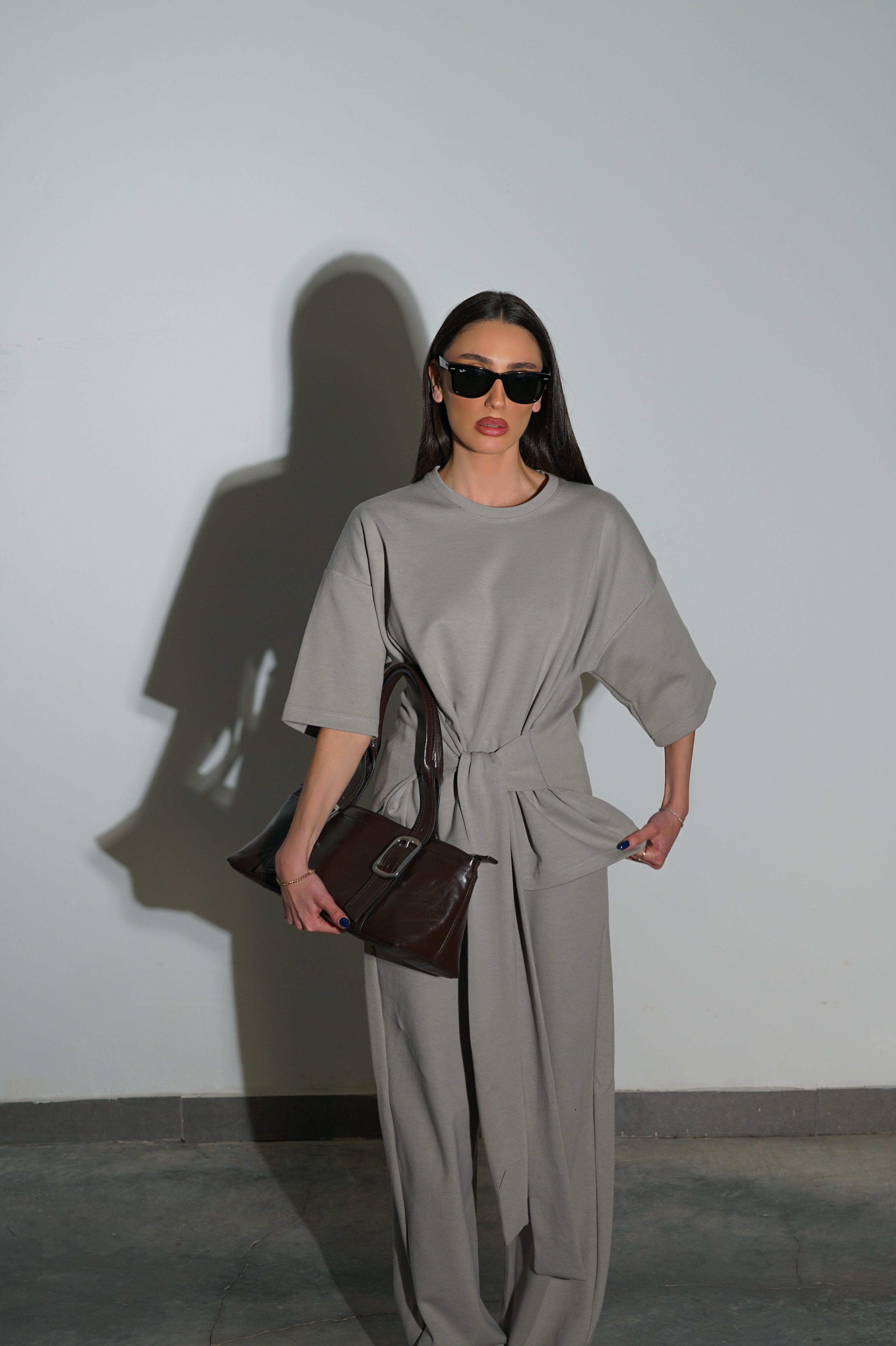 חליפת קלרה אפור ירקרק