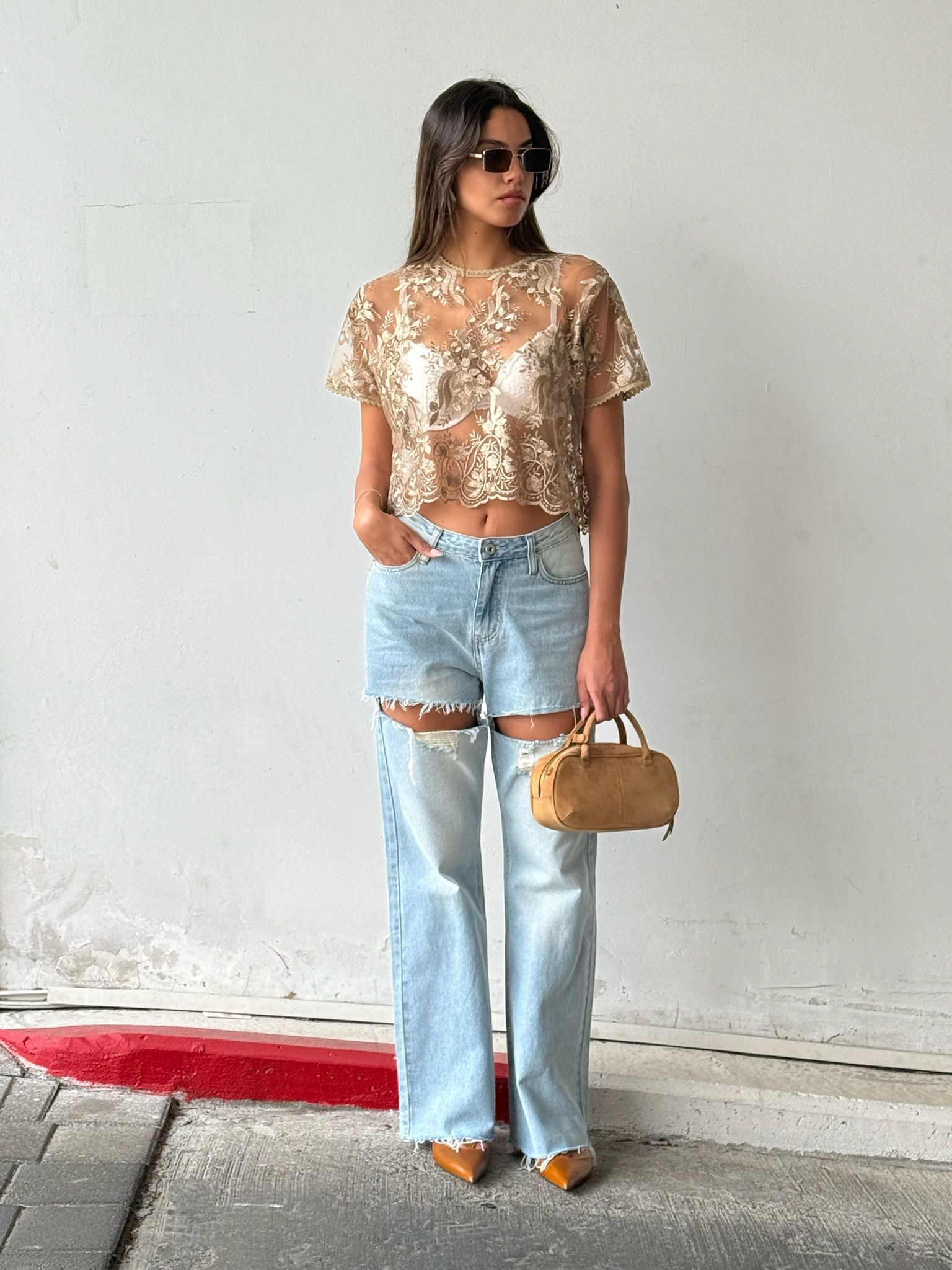 ג'ינס אוריה תכלת