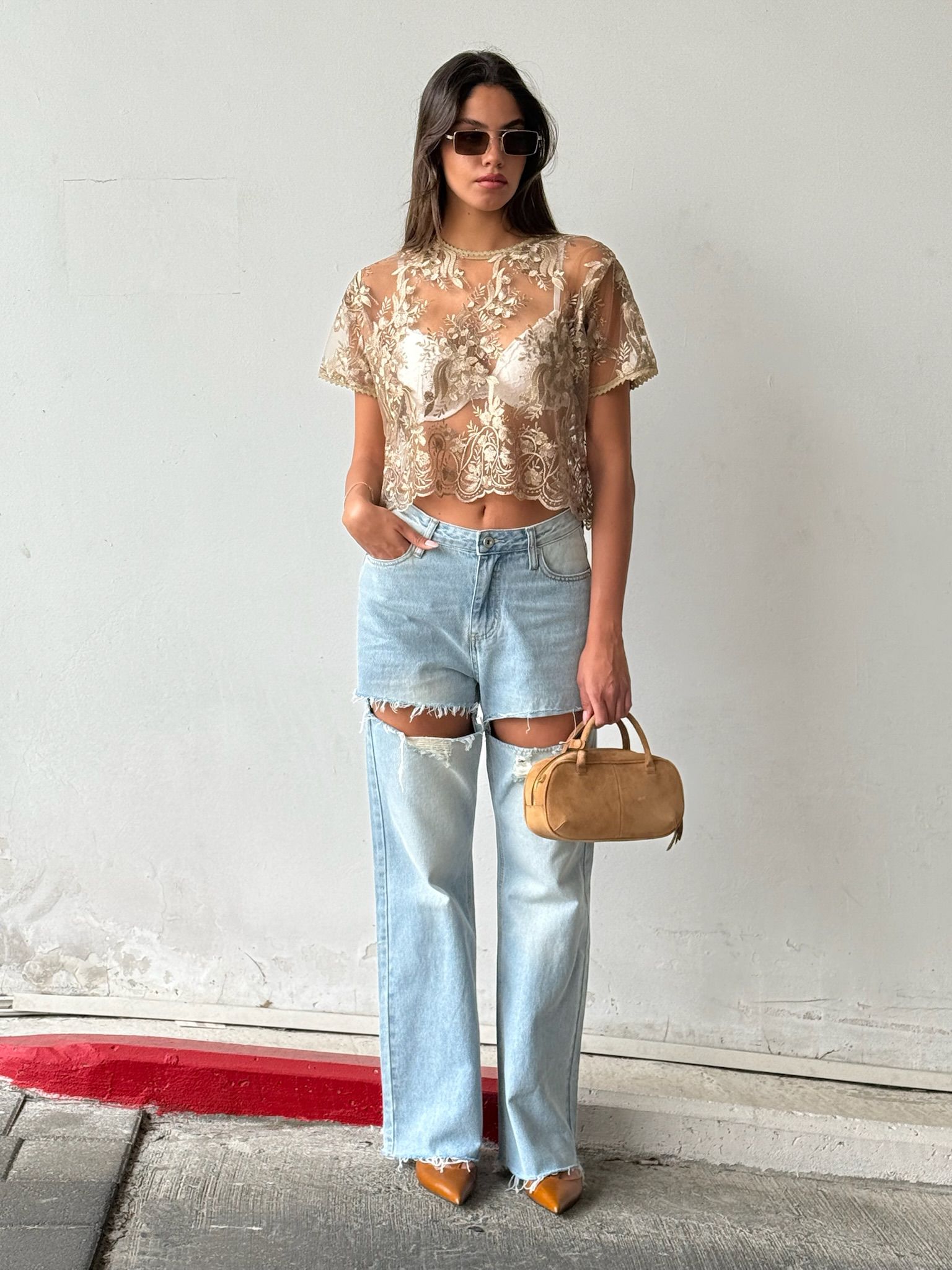 ג'ינס אוריה תכלת